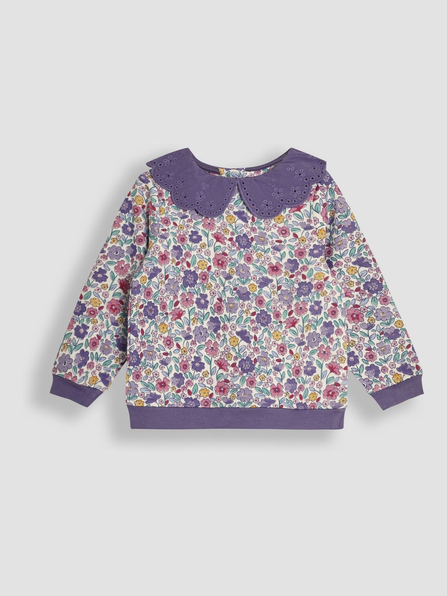 Lilac Floral Print Sweatshirt & Leggings Set - Image 2 of 6