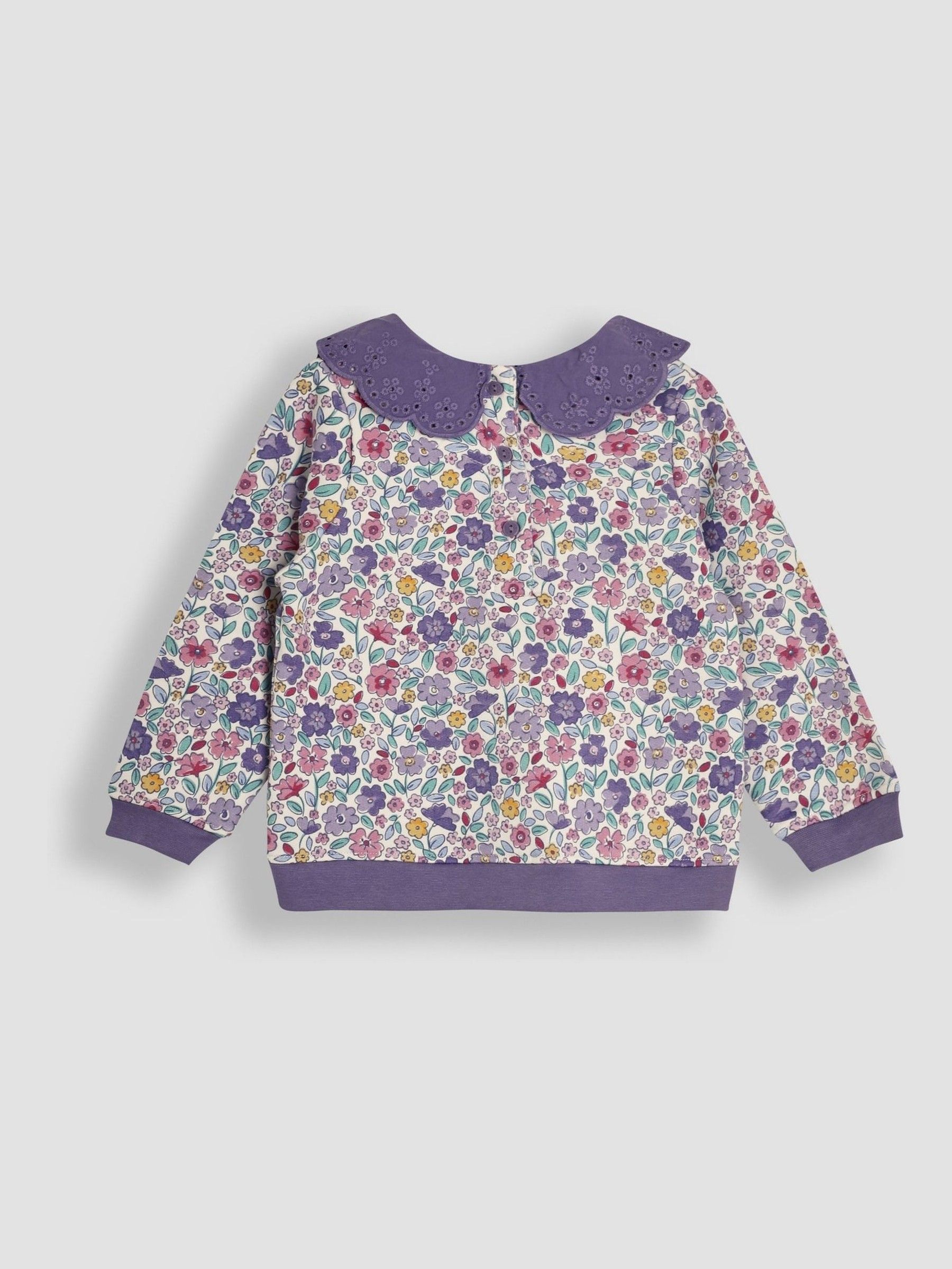 Lilac Floral Print Sweatshirt & Leggings Set - Image 3 of 6