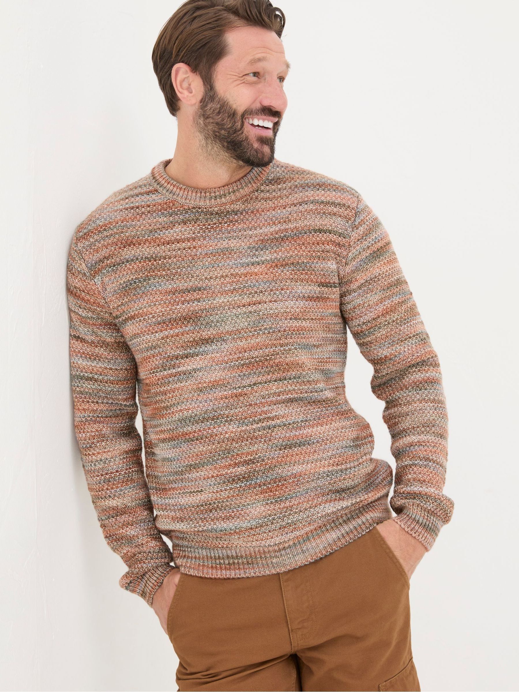 Orange Ombre Crew Neck Jumper - Image 1 of 5