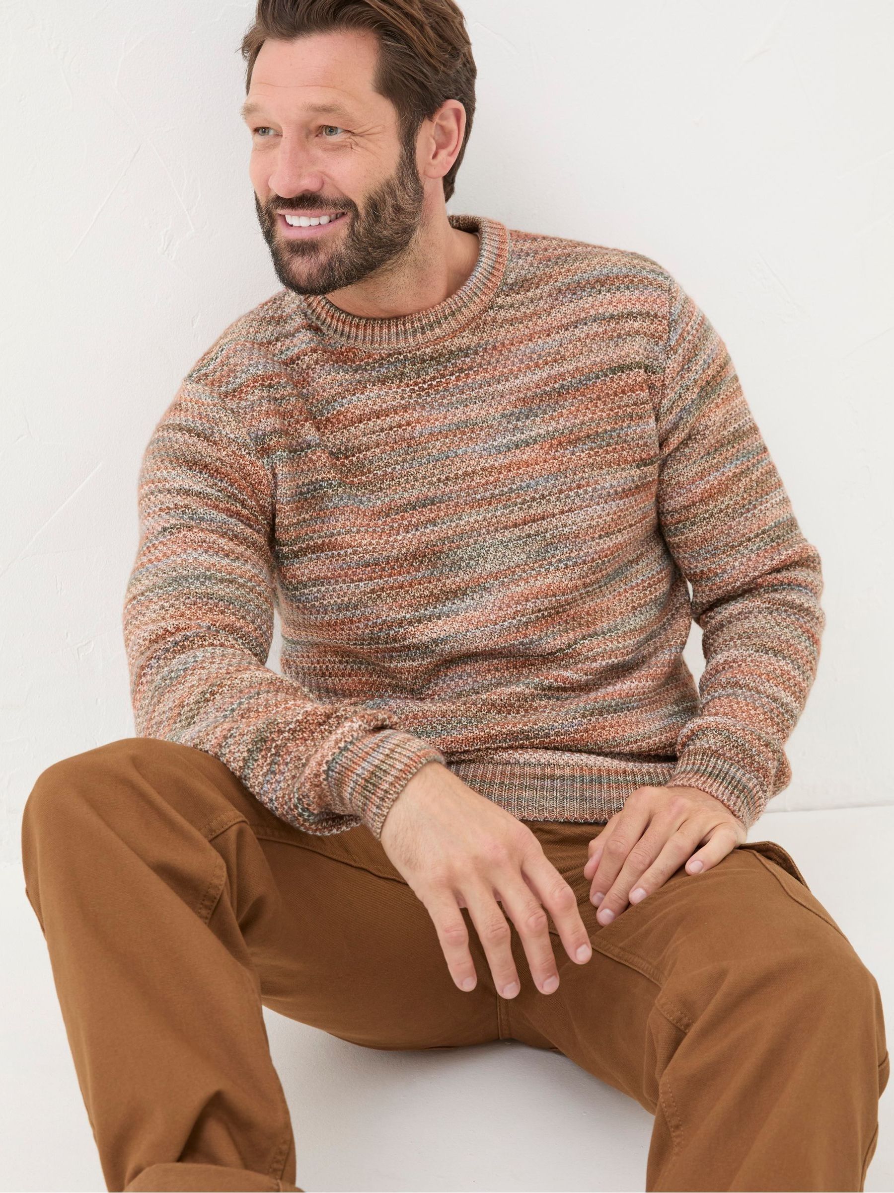 Orange Ombre Crew Neck Jumper - Image 3 of 5