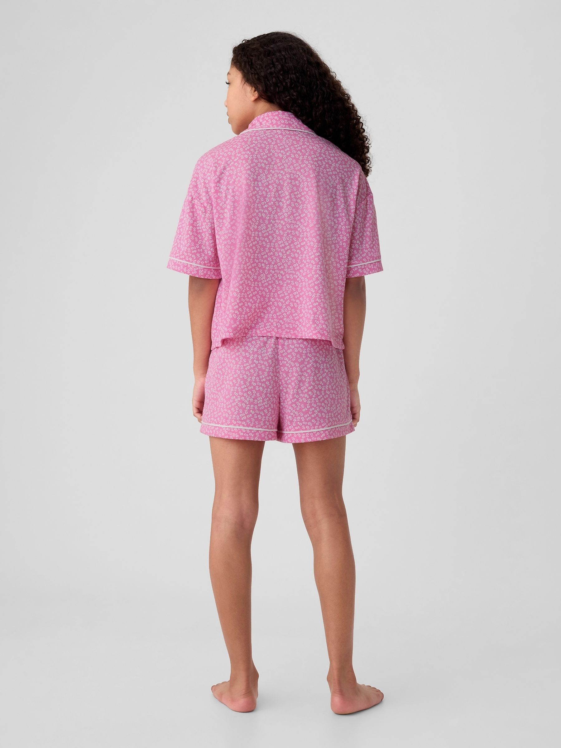 Pink French Terry Pyjama Short Set (3-13yrs) - Image 2 of 3