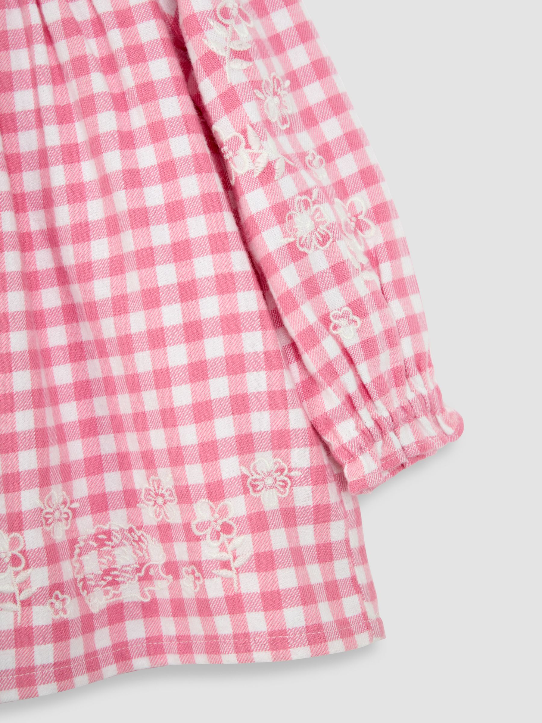 Pink Hedgehog Embroidered Gingham Blouse and Leggings Set - Image 6 of 7