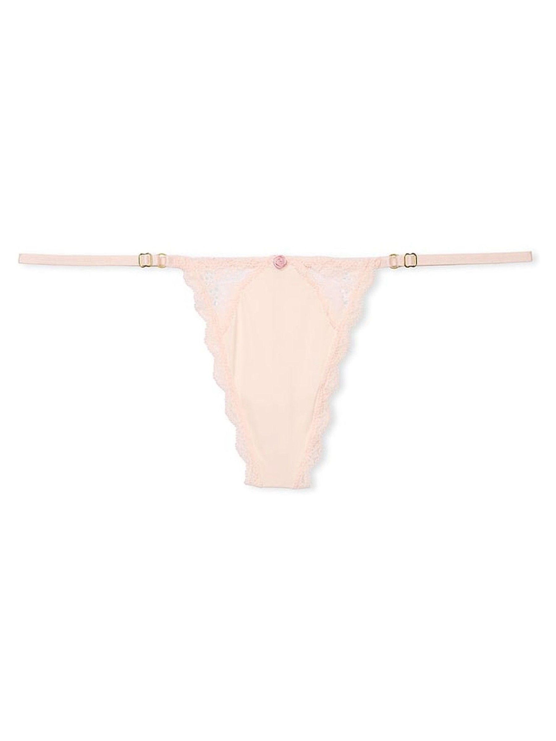 Purest Pink Lace Trim G String Knickers - Image 3 of 3