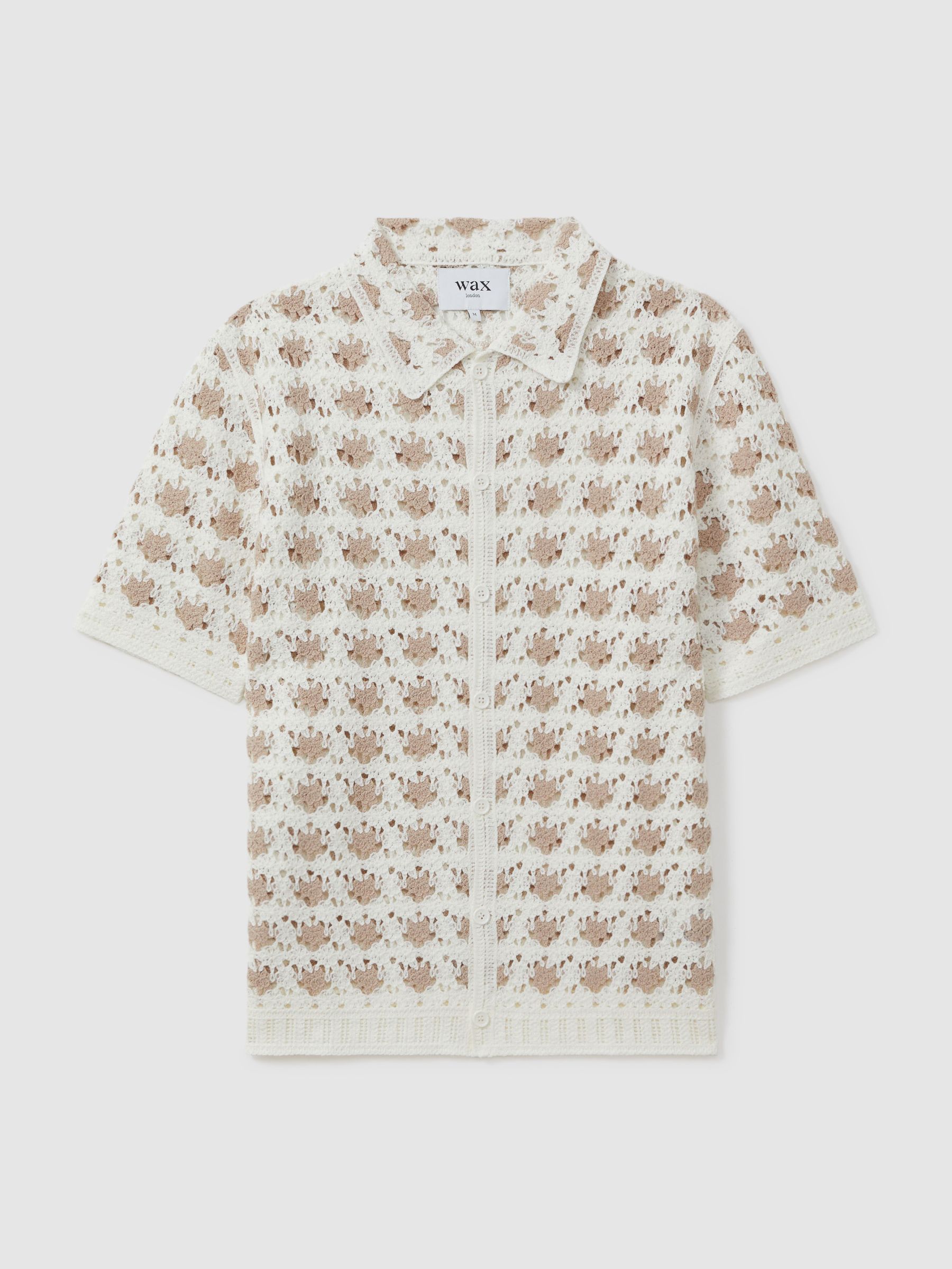 Wax London Crochet Shirt in Ecru - Image 1 of 5