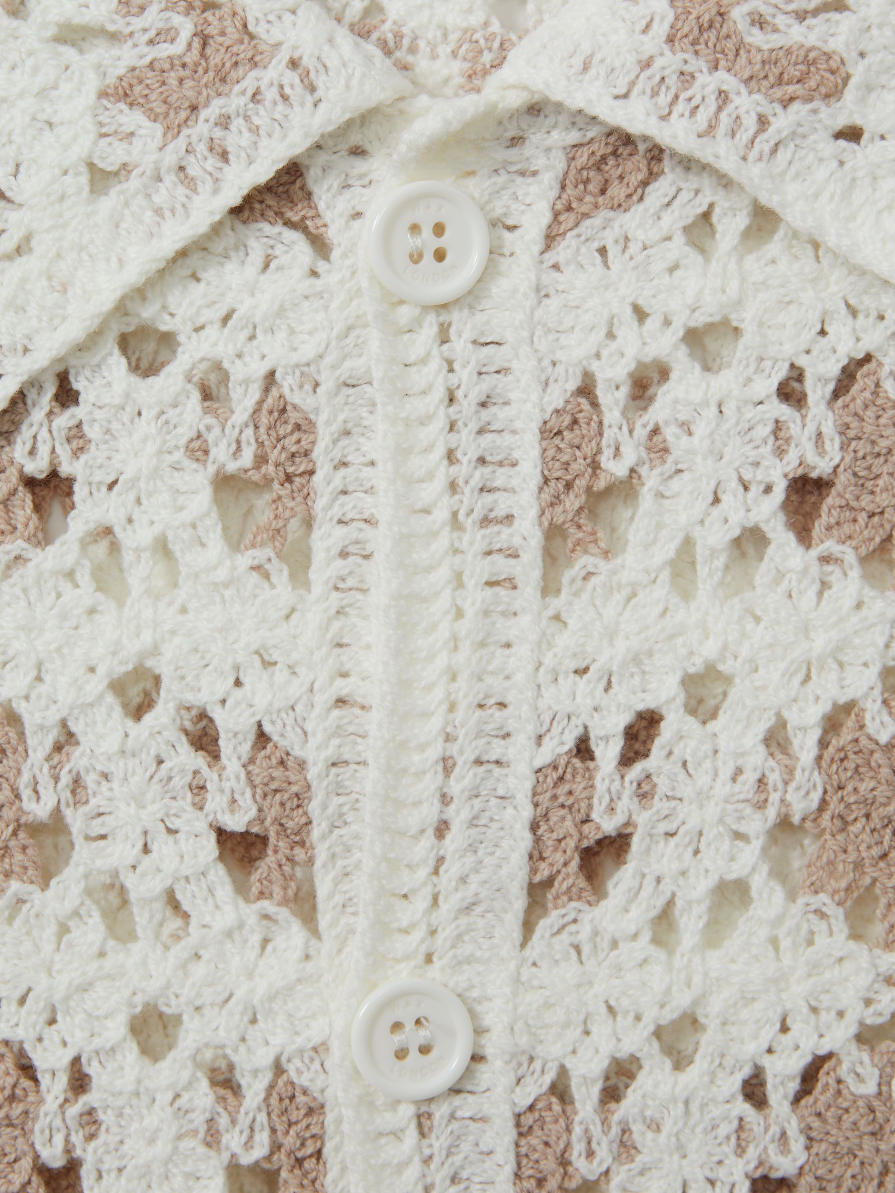 Wax London Crochet Shirt in Ecru - Image 5 of 5