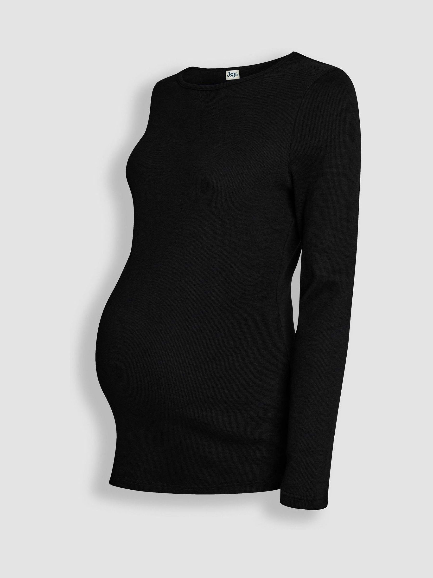 Oatmeal Cream & Black 2-Pack Ribbed Jersey Maternity Tops - Image 11 of 11