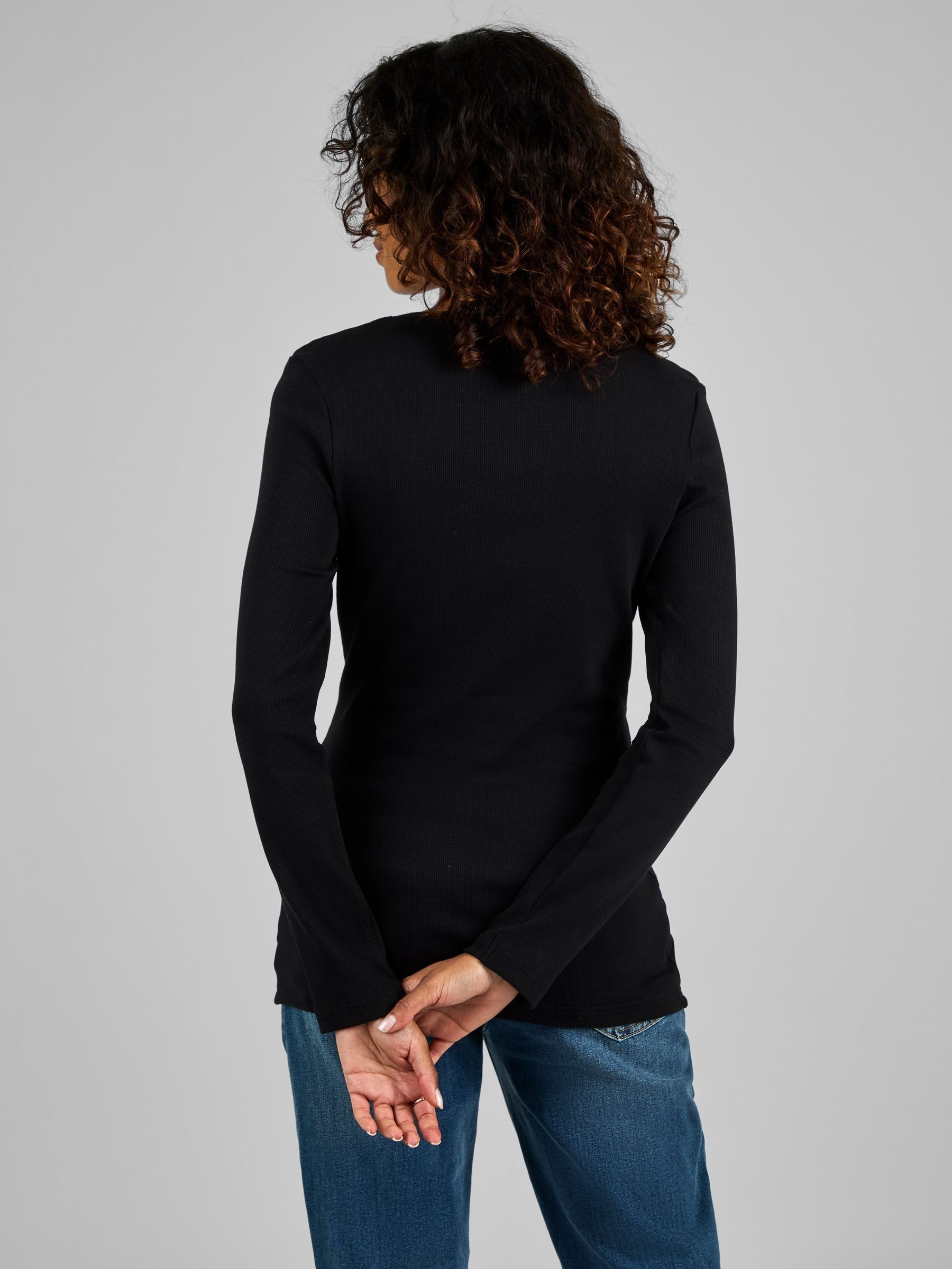 Oatmeal Cream & Black 2-Pack Ribbed Jersey Maternity Tops - Image 4 of 11
