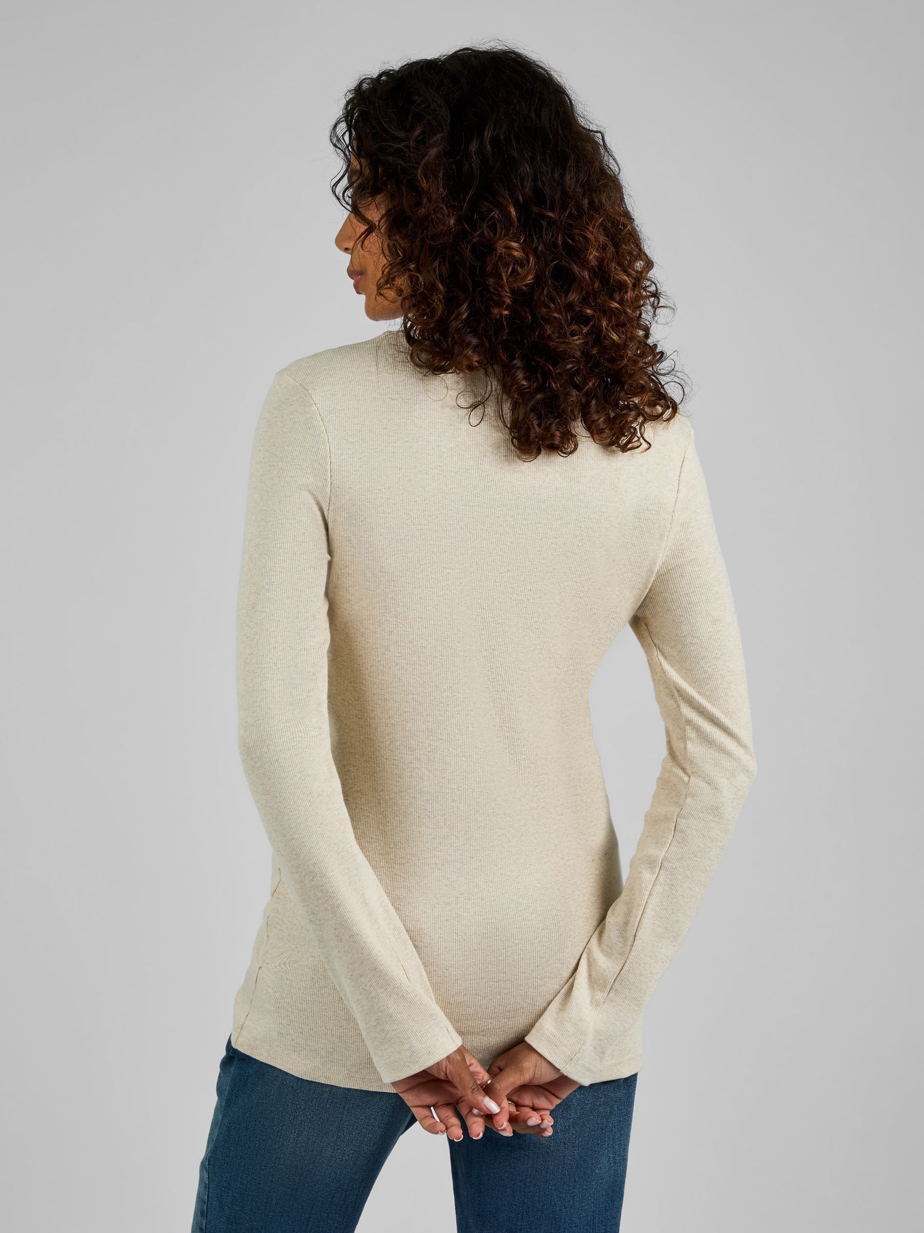 Oatmeal Cream & Black 2-Pack Ribbed Jersey Maternity Tops - Image 5 of 11