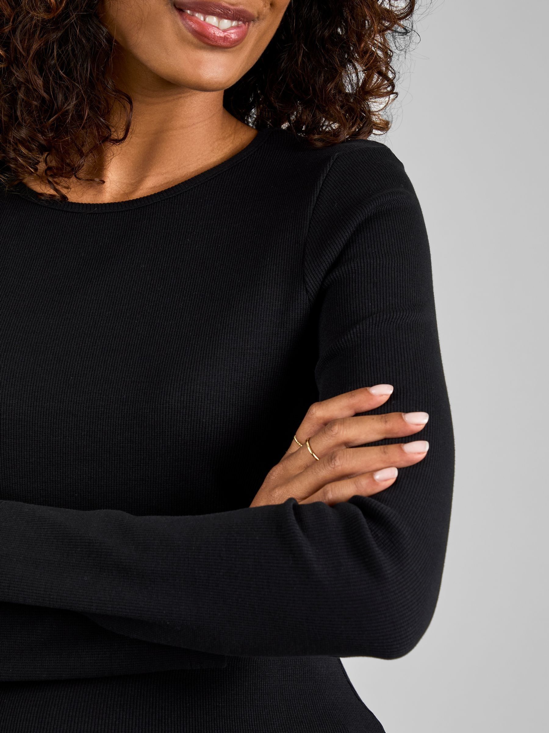 Oatmeal Cream & Black 2-Pack Ribbed Jersey Maternity Tops - Image 8 of 11