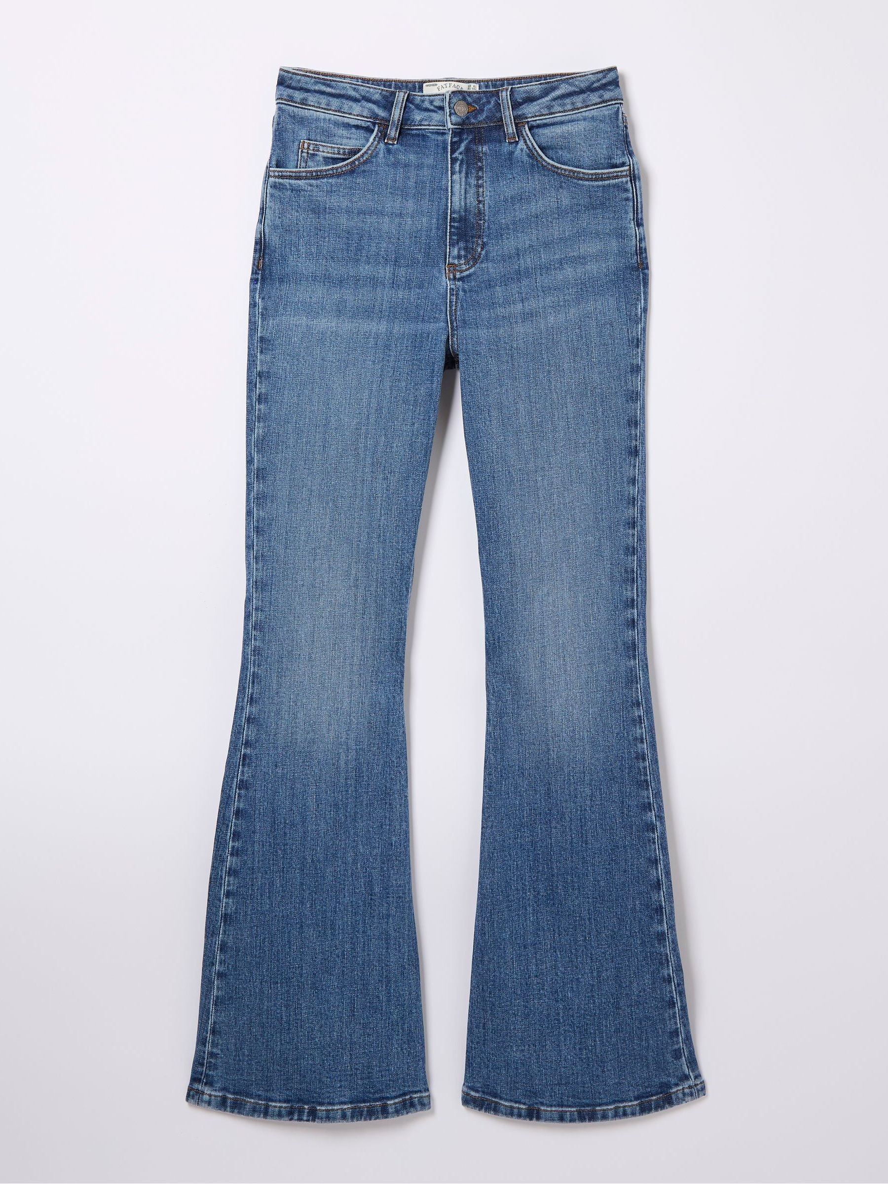 HYPE-05 front POCKET flare trousers Jeans Flare Blue Reiss Patch 