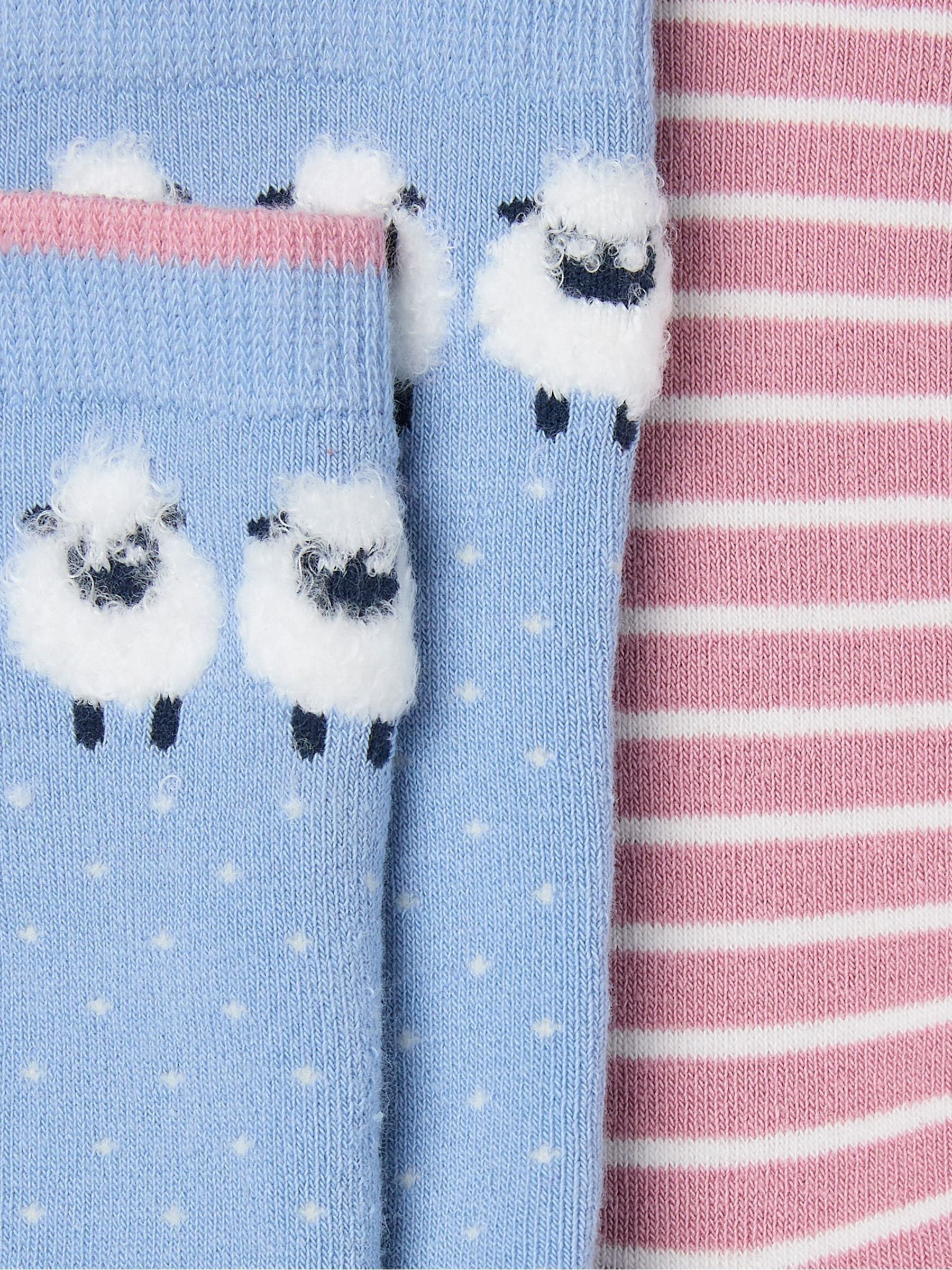 Blue 2 Pairs of Sheep Welly Socks - Image 2 of 2