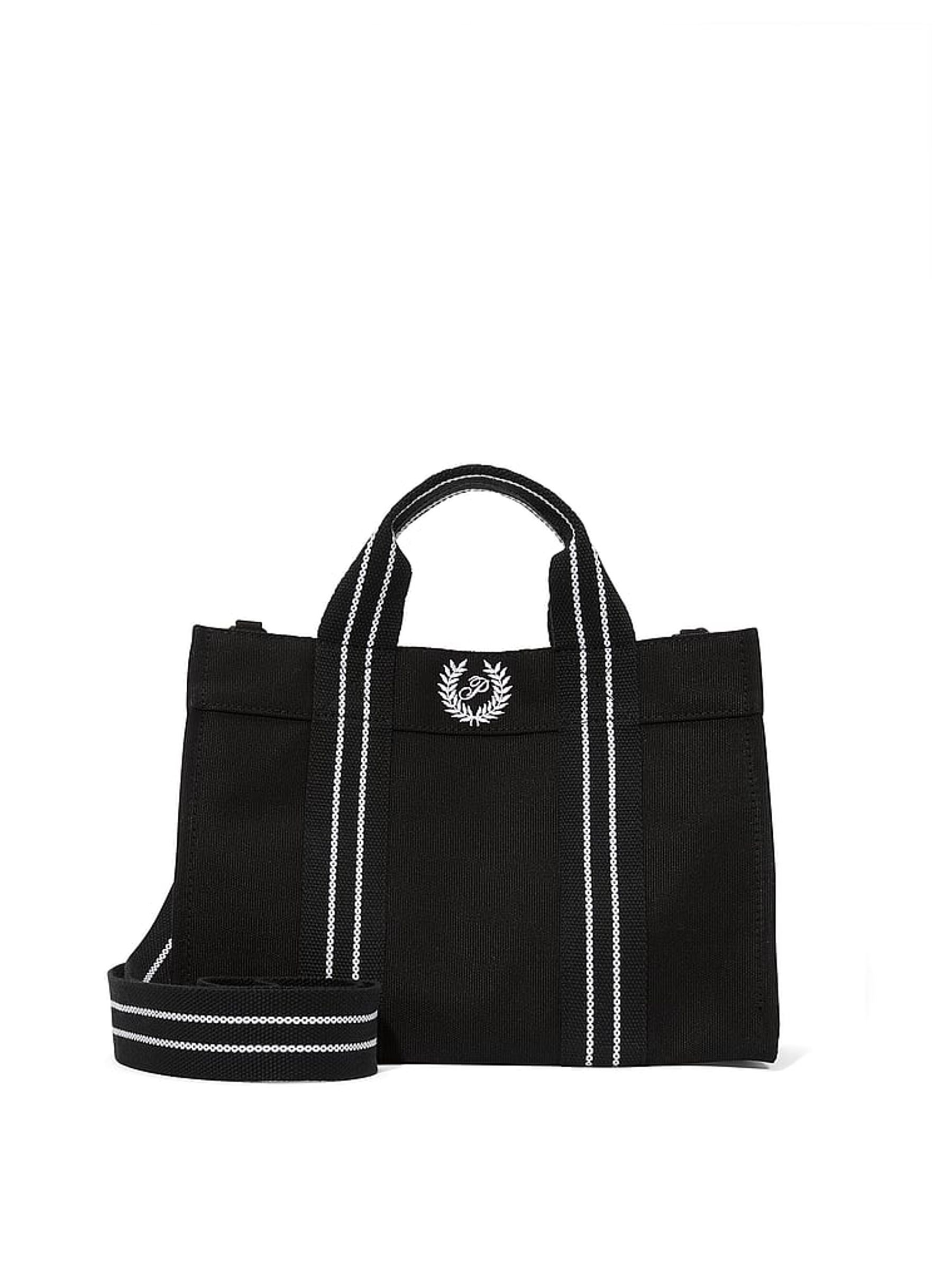 Pure Black Canvas Mini Tote Bag Victoria's Secret UK