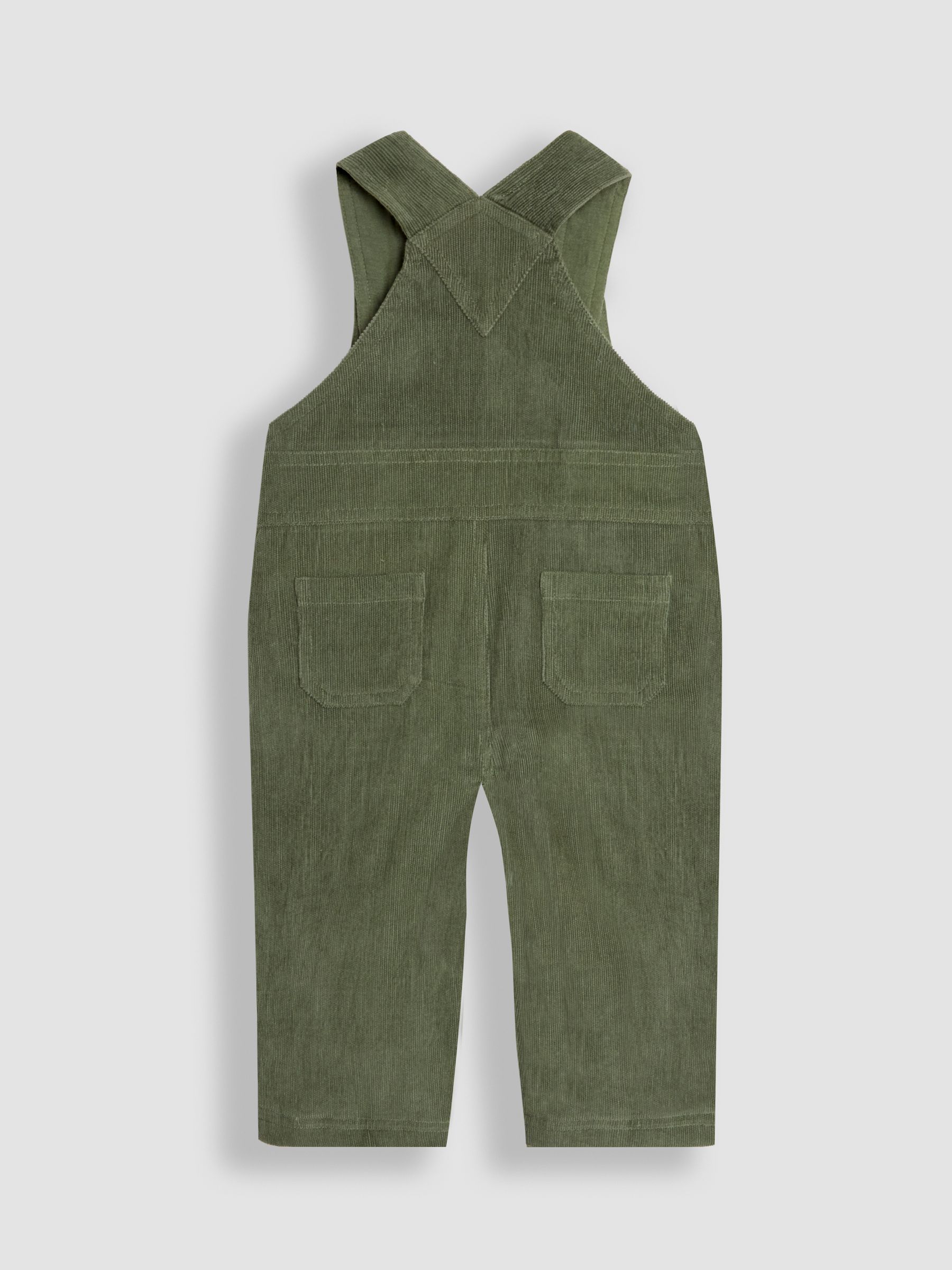 Khaki Green Tractor Cotton Embroidered Pocket Dungarees And Top - Image 3 of 6