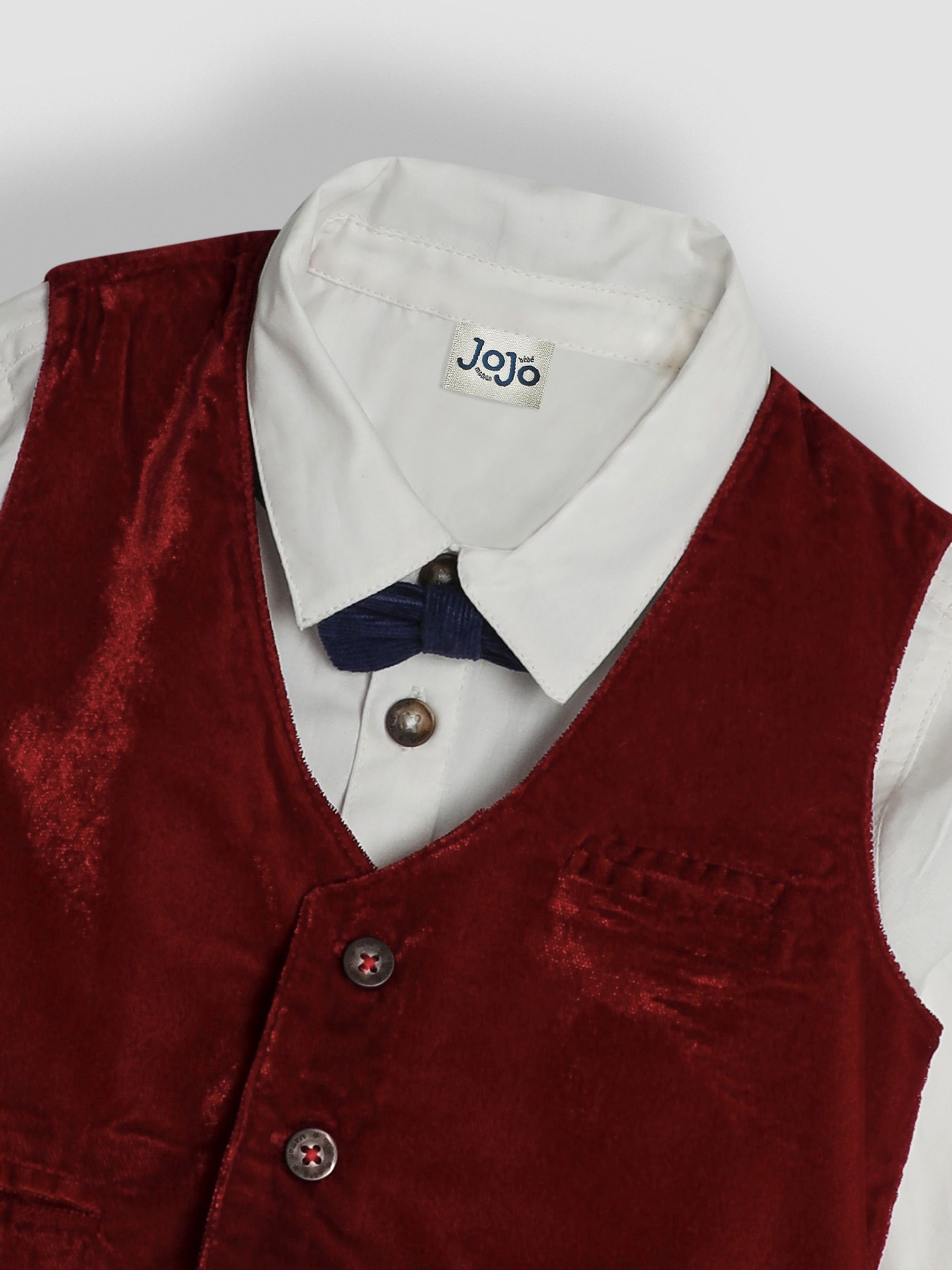 Burgundy Velvet Waistcoat Shirt and Trousers Set - Image 8 of 10