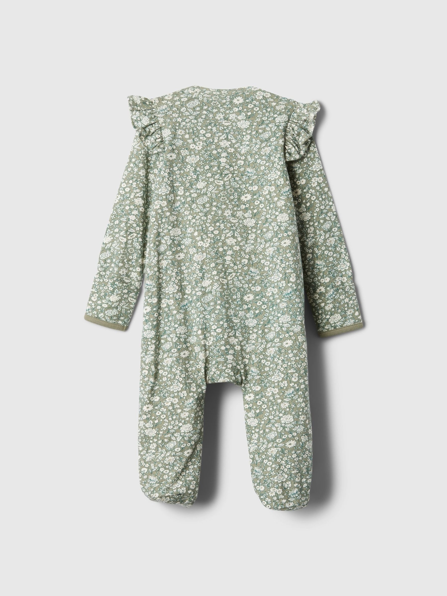 Green Floral Organic Cotton First Favourites Sleepsuit (Newborn-9mths) - Image 2 of 2