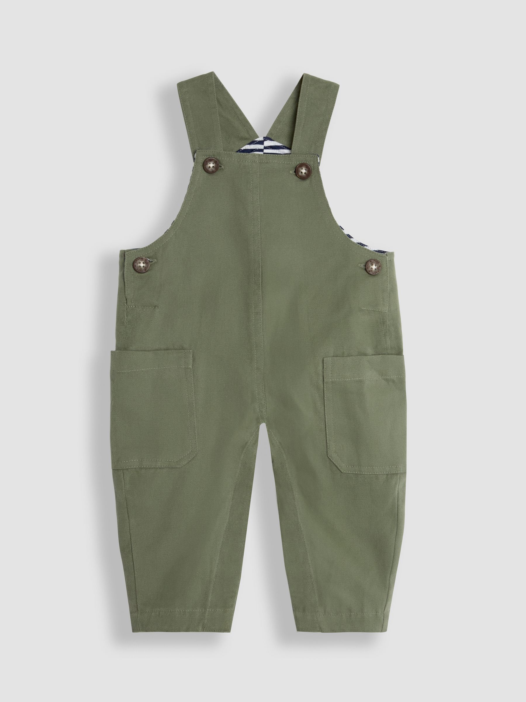 Khaki Twill Side Pocket Dungarees And Stripe Top Set - Image 2 of 6