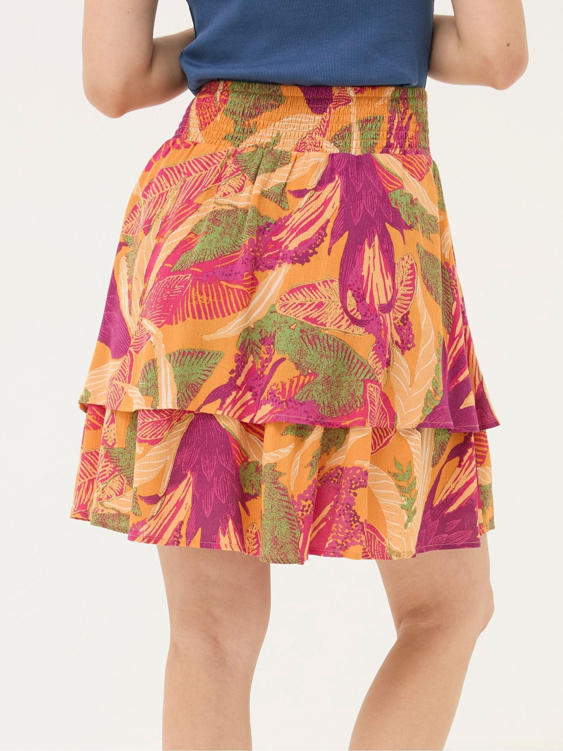 Ali Orange Tropical Floral Skirt - Image 3 of 5