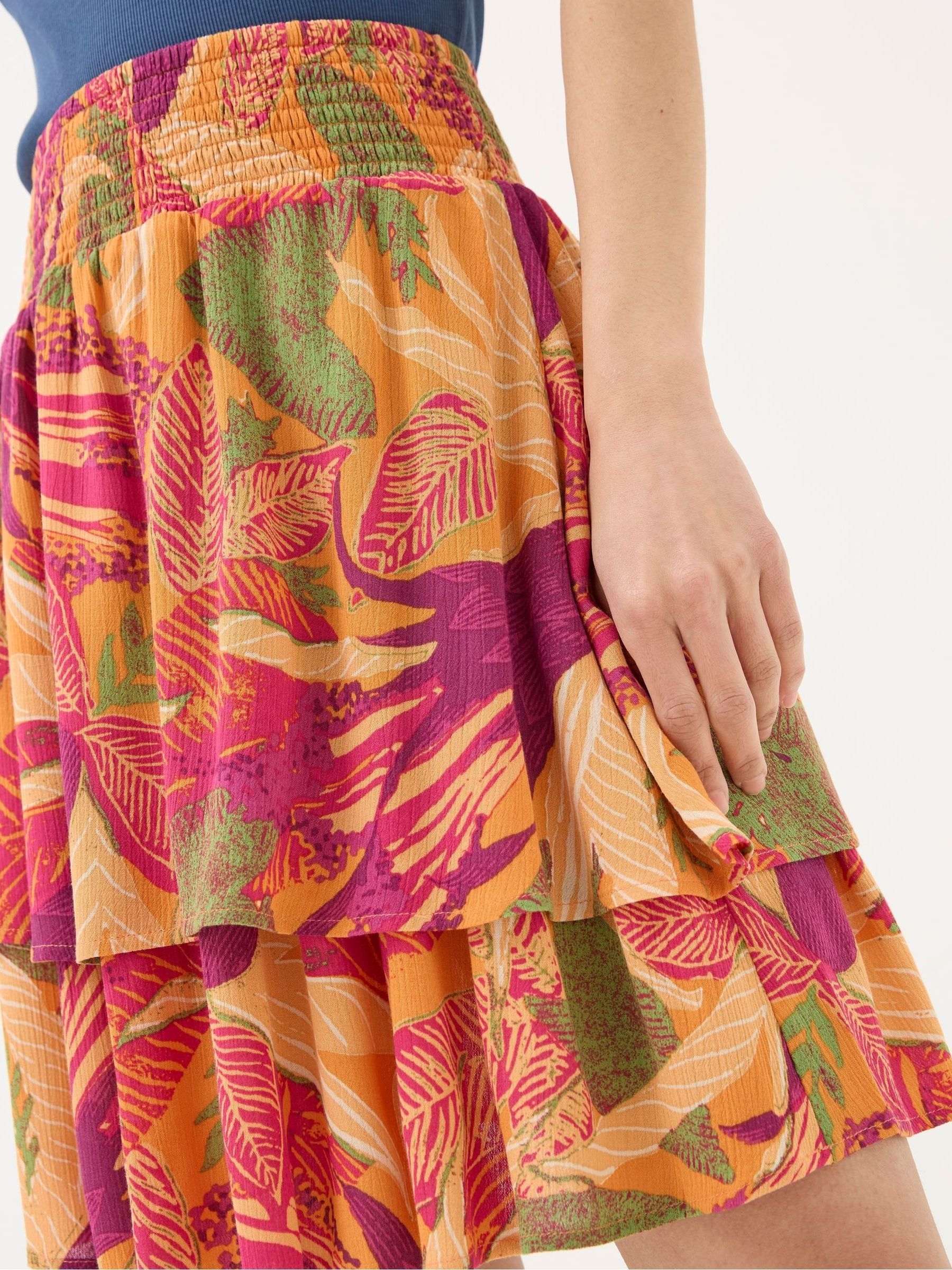 Ali Orange Tropical Floral Skirt - Image 4 of 5