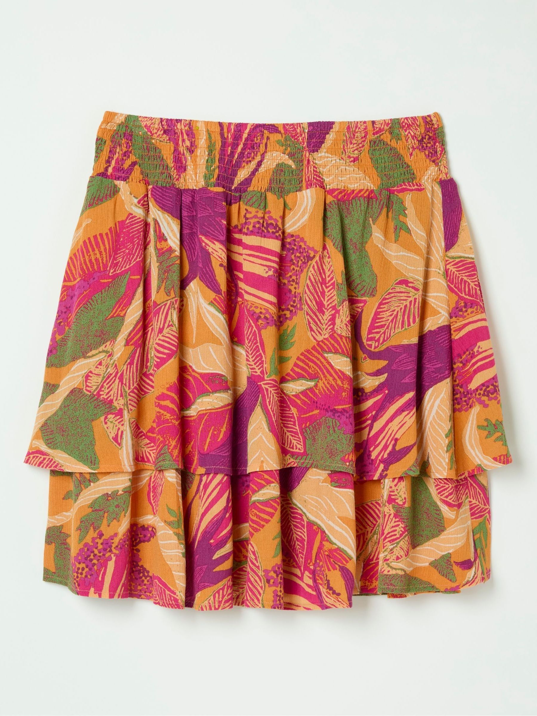Ali Orange Tropical Floral Skirt - Image 5 of 5
