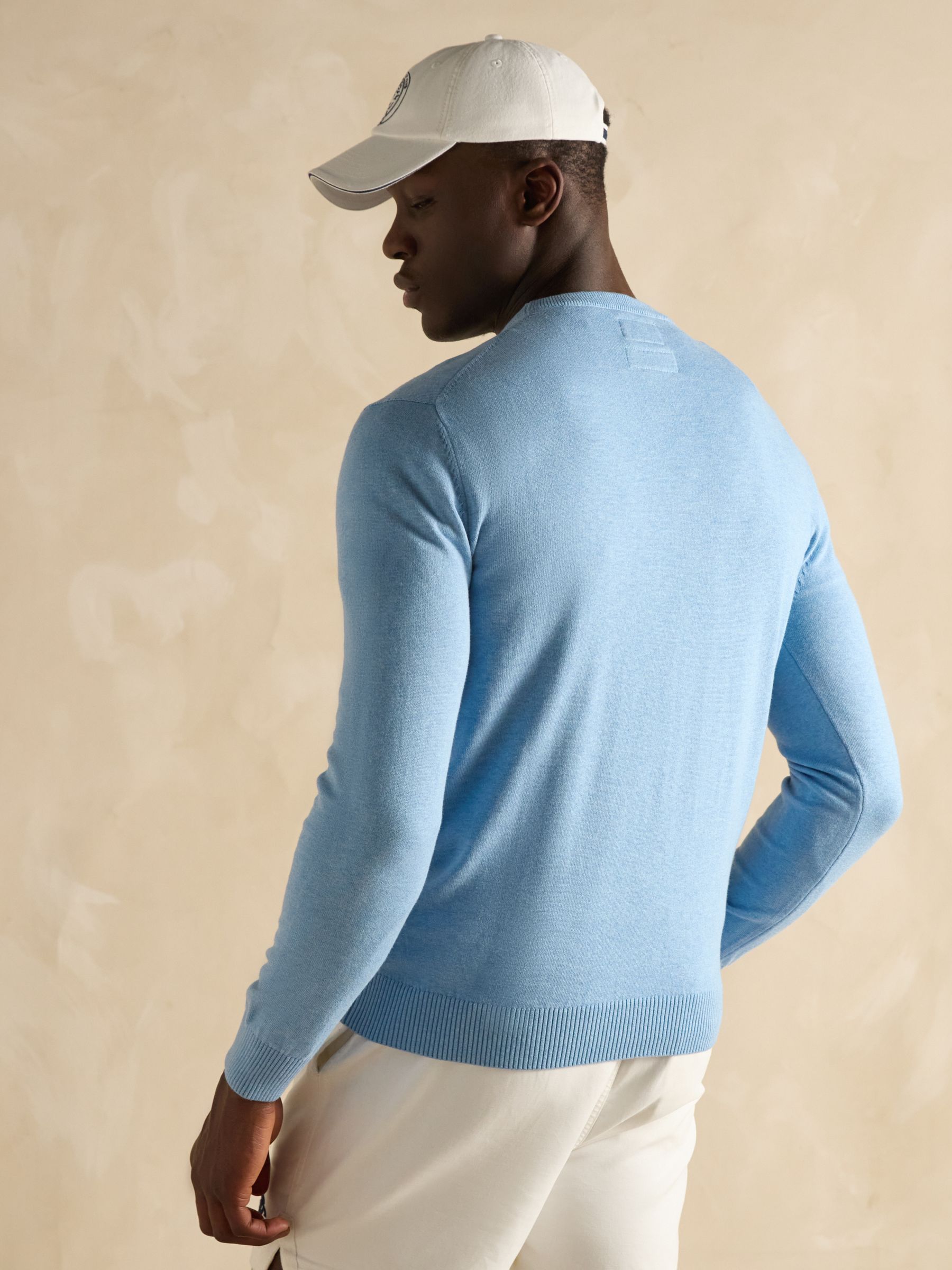 Hillside Blue Crew Neck Knitted Jumper - Image 2 of 7