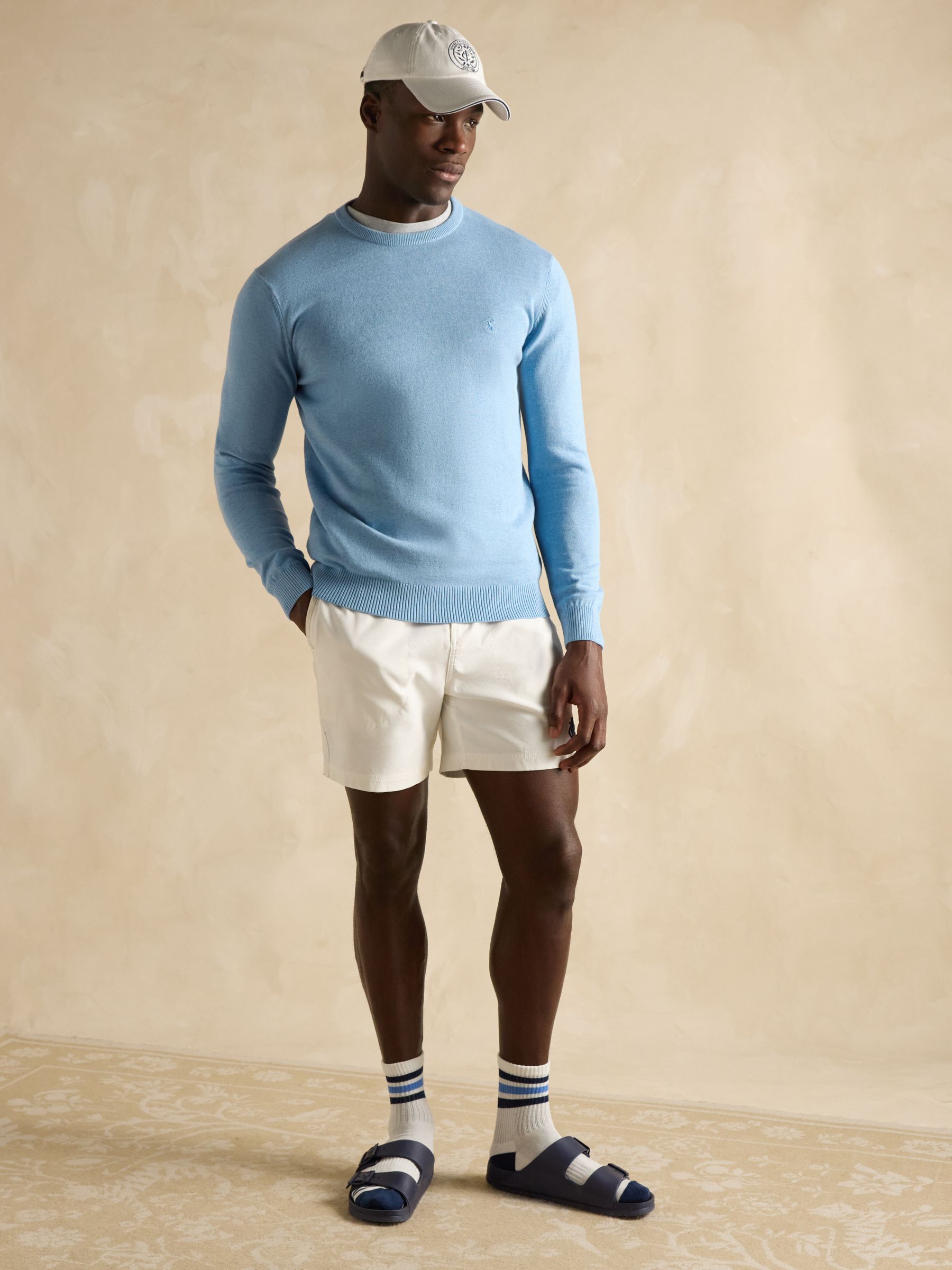 Hillside Blue Crew Neck Knitted Jumper - Image 5 of 7