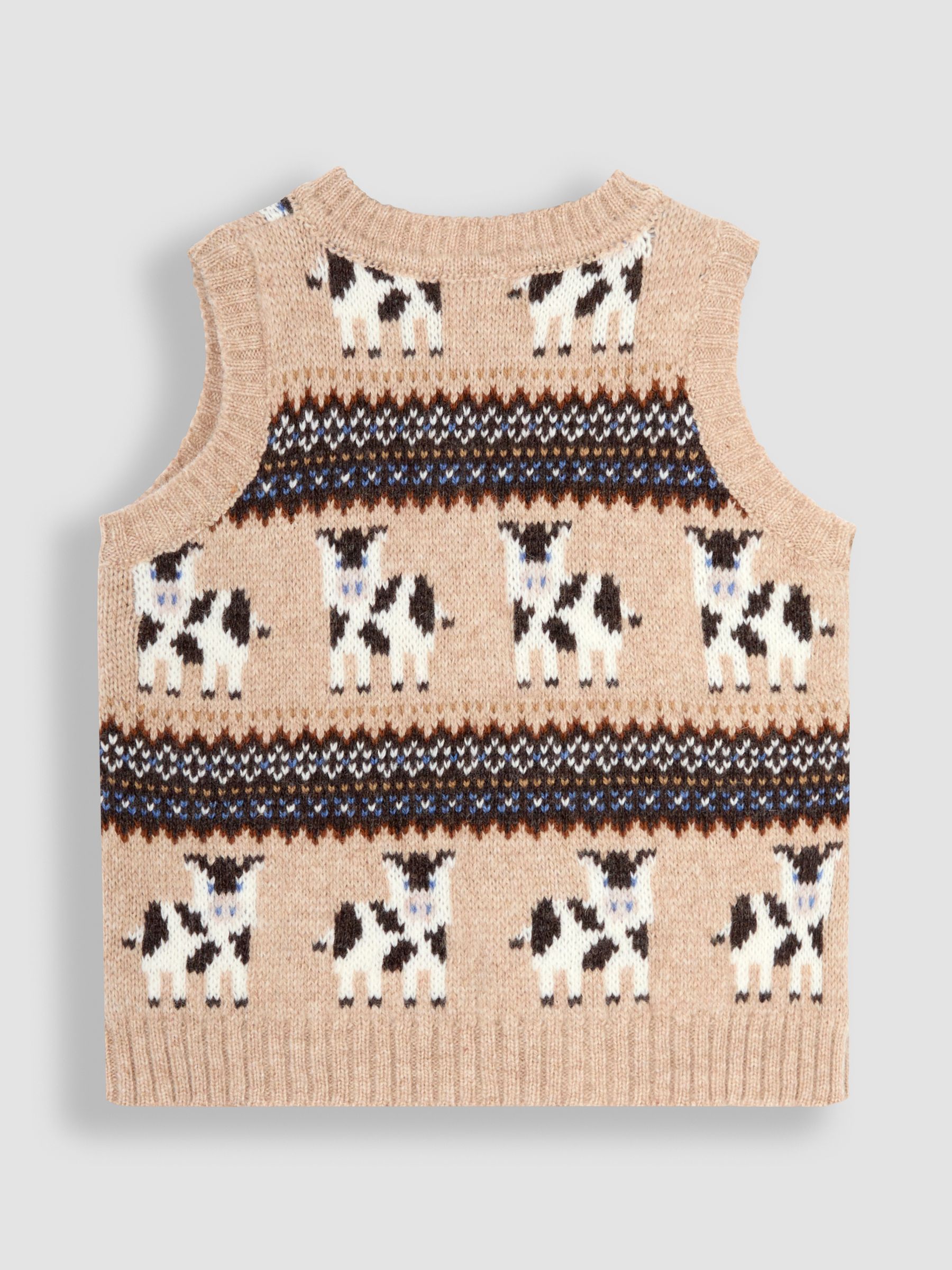 Natural Friesian Cow Knit Fair Isle Tank Top - Image 2 of 6