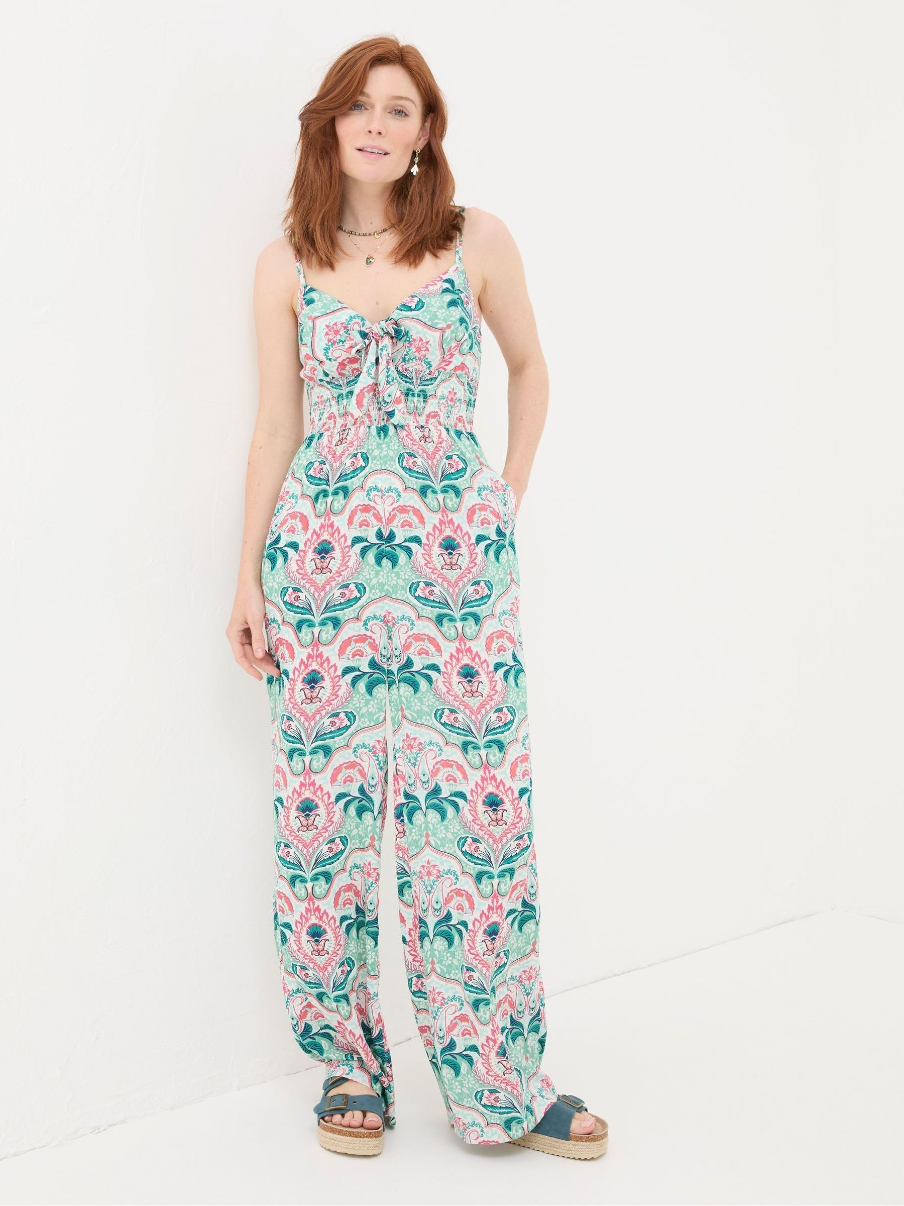 Aurora Green Mirrored Paisley Jumpsuit - Image 1 of 5