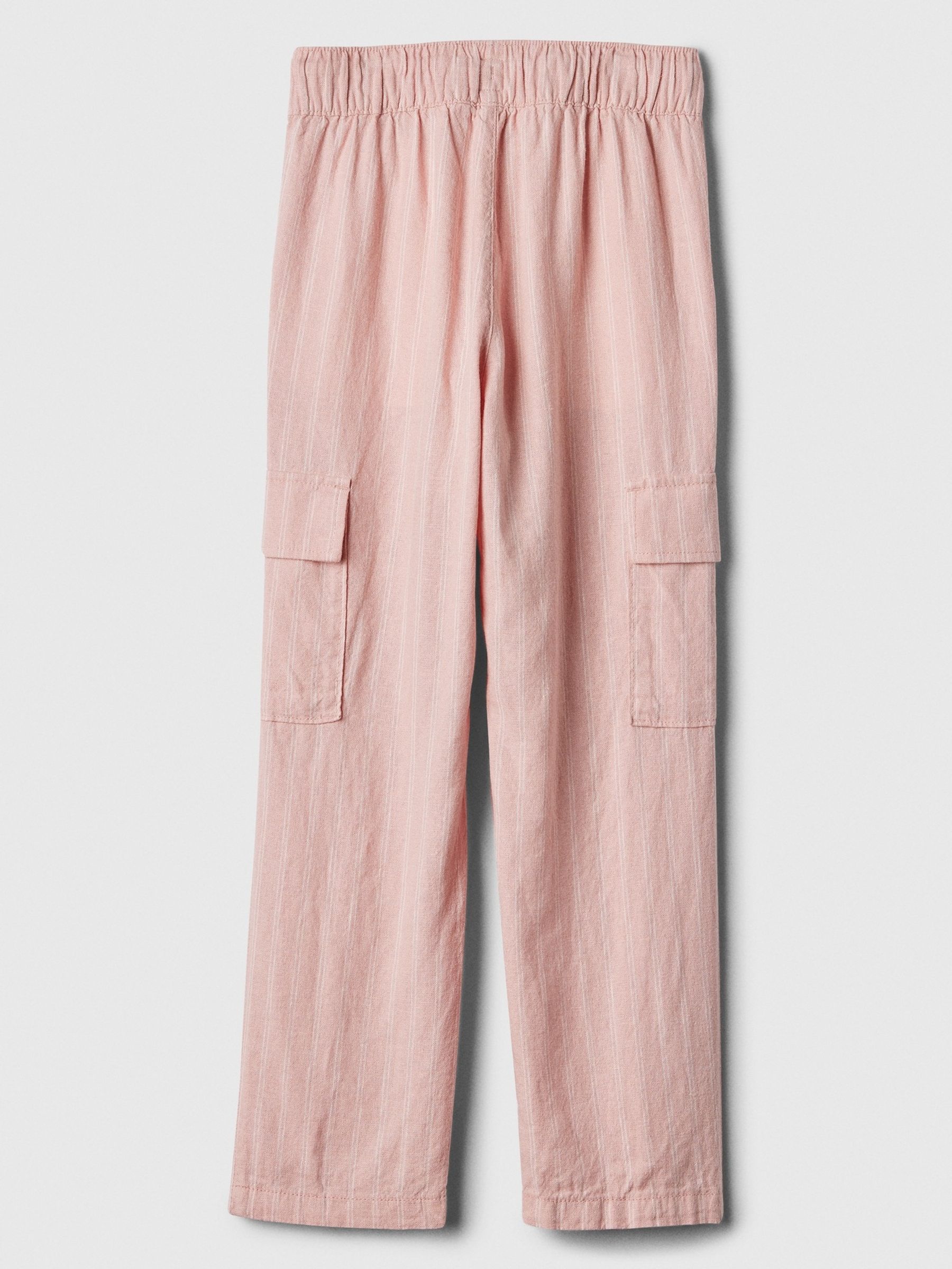 Pink Linen Cotton Cargo Trousers (4-13yrs) - Image 2 of 2