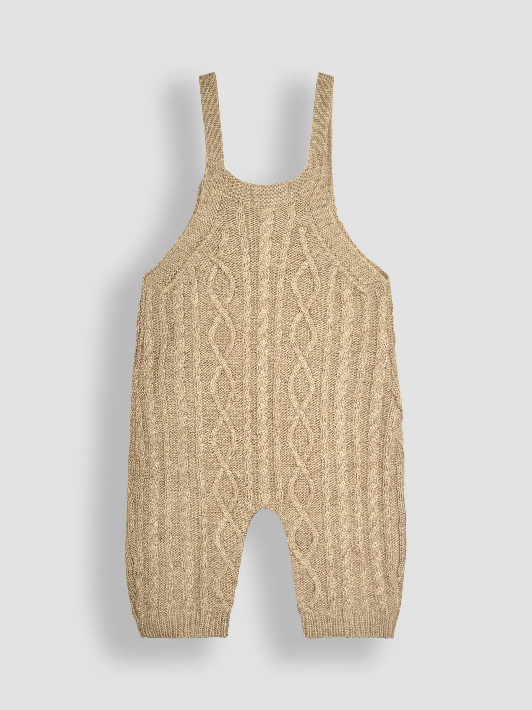 Fawn Brown Cable Knit Dungarees & Top Baby Set - Image 3 of 9