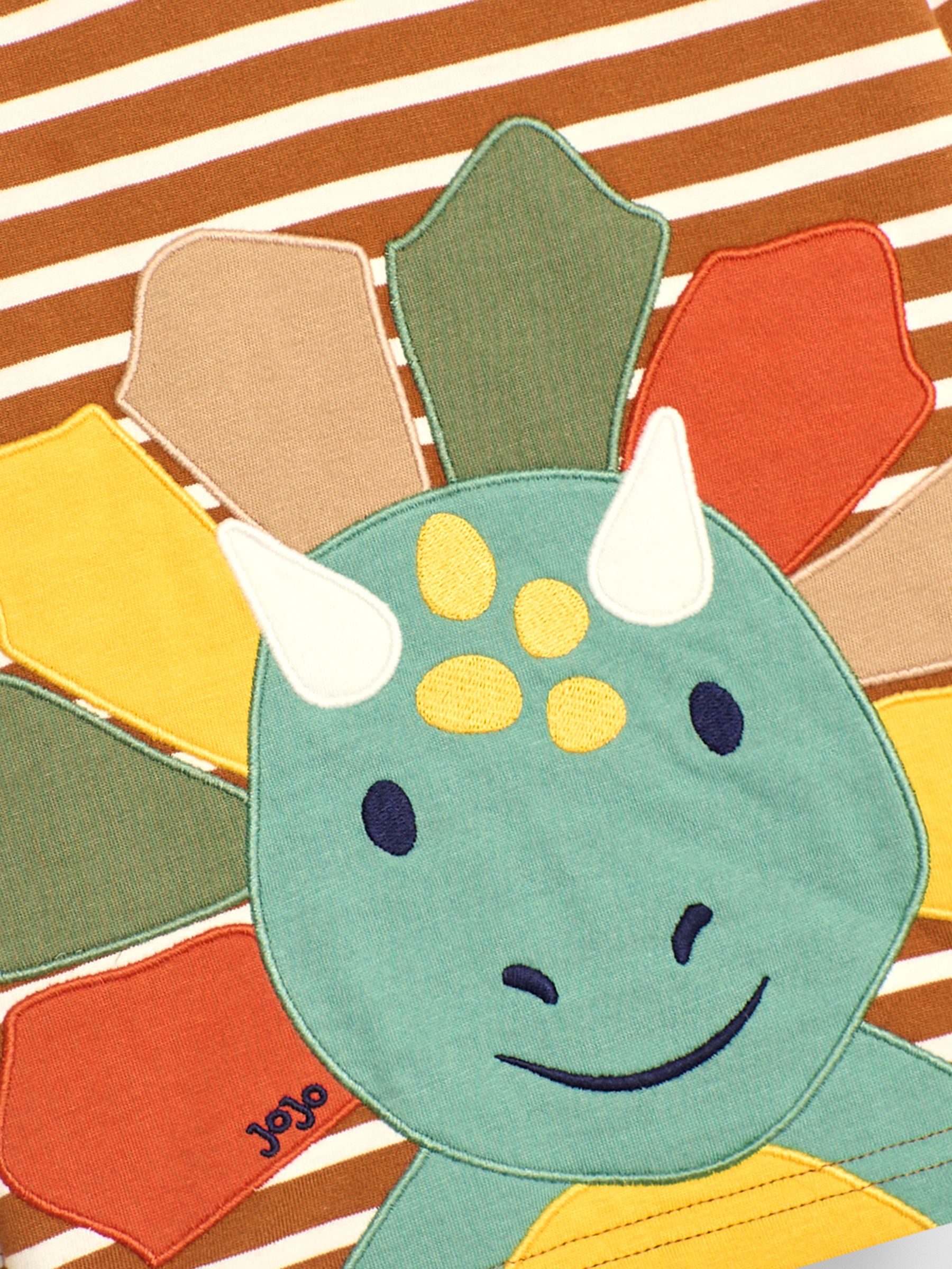 Toffee Brown Triceratops Head Appliqué Top - Image 3 of 3