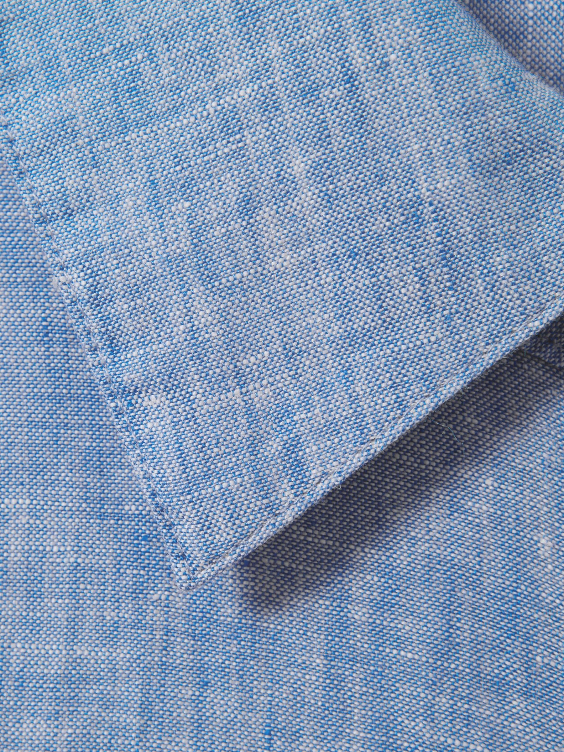 Linen Button-Through Shirt in Blue - Image 7 of 7