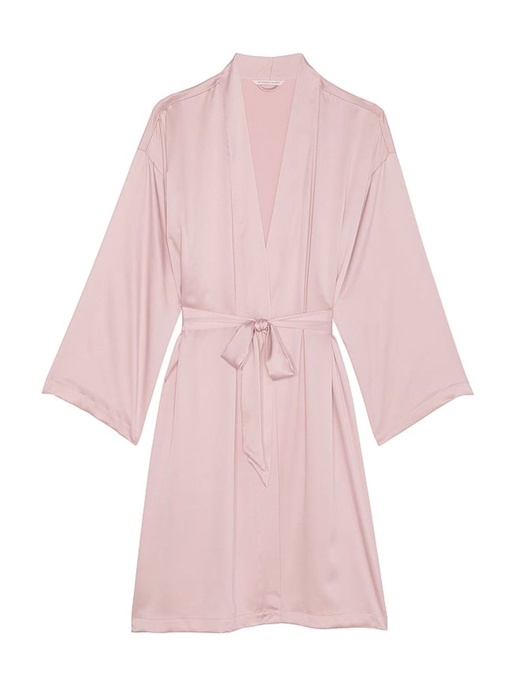 Chalk Rose Pink Satin Midi Robe - Image 3 of 3