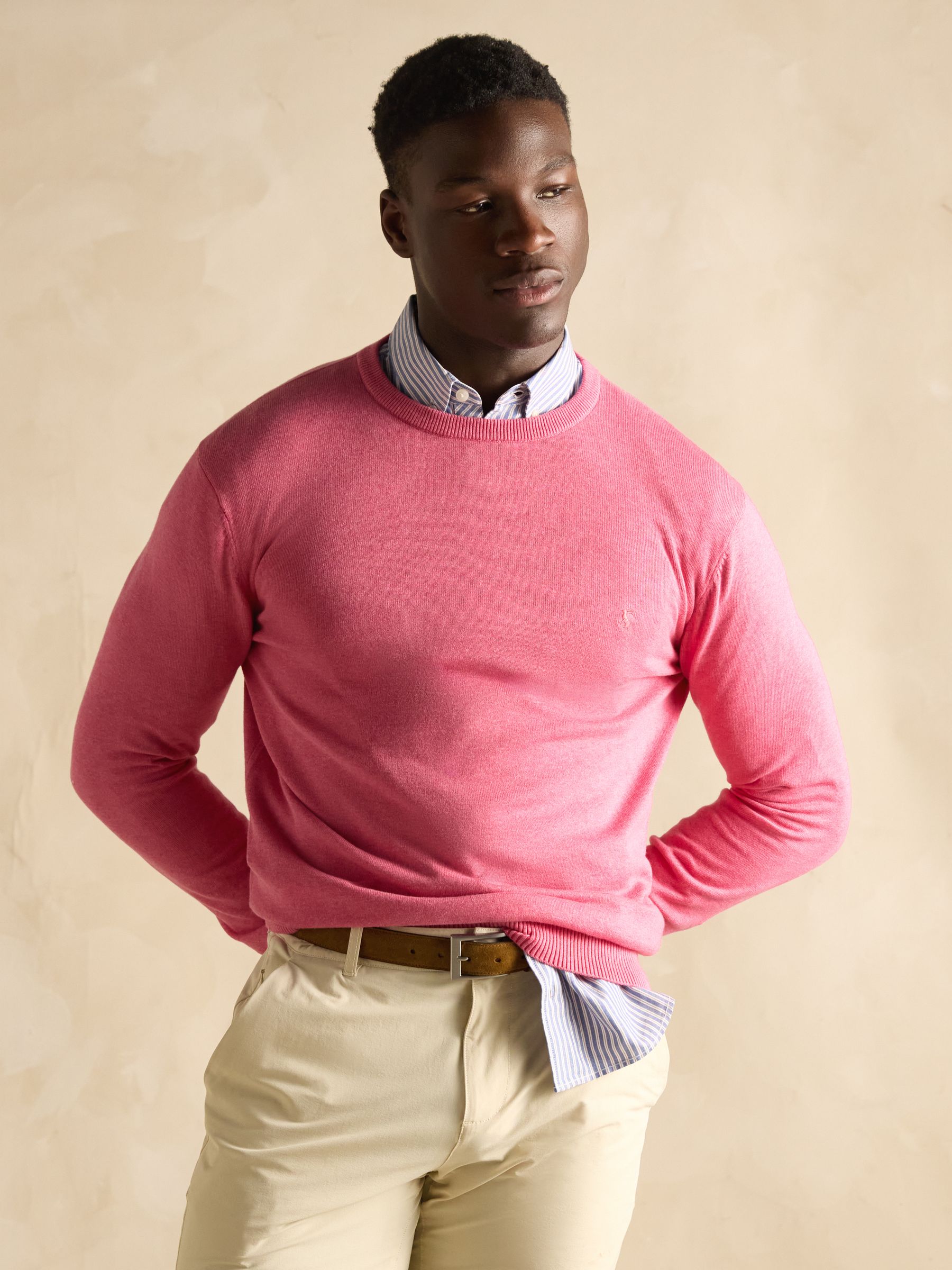 Hillside Rose Pink Crew Neck Knitted Jumper - Image 5 of 7