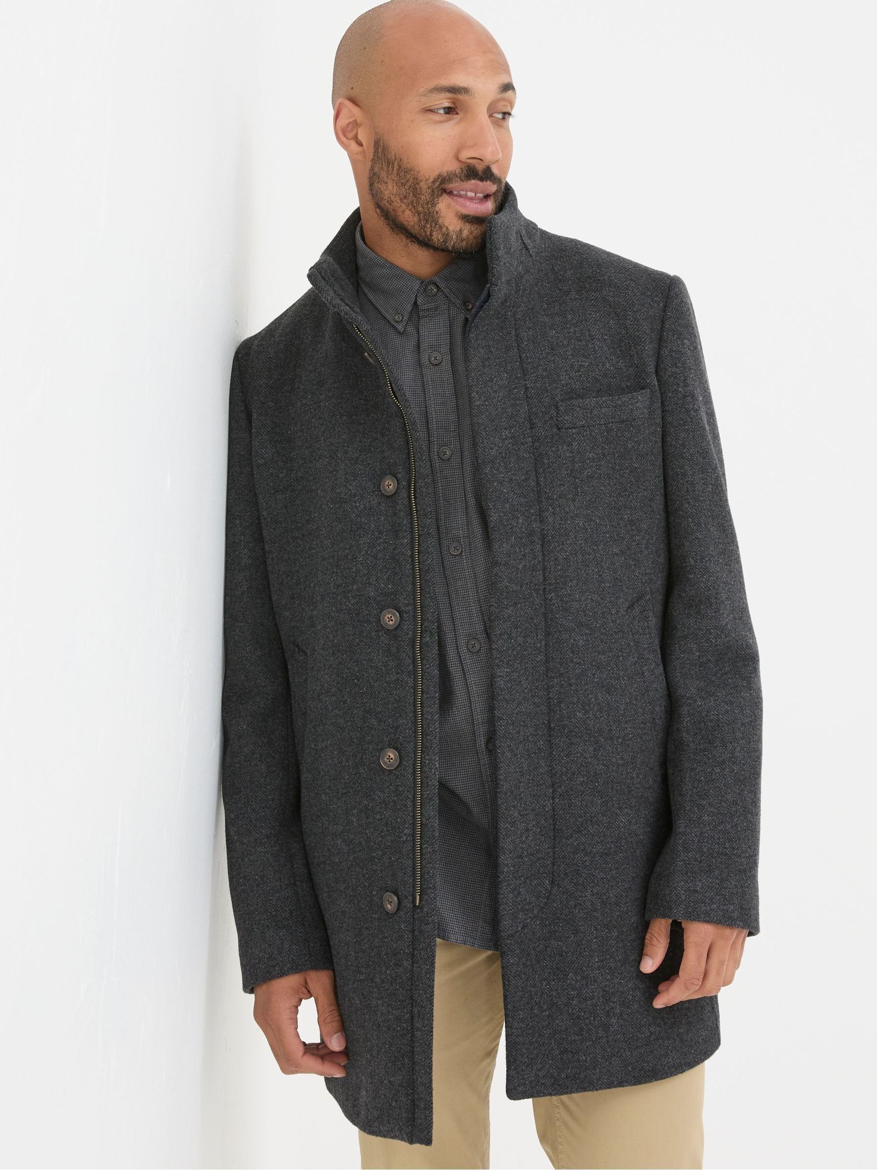 Pendeen Dark Grey Overcoat FatFace