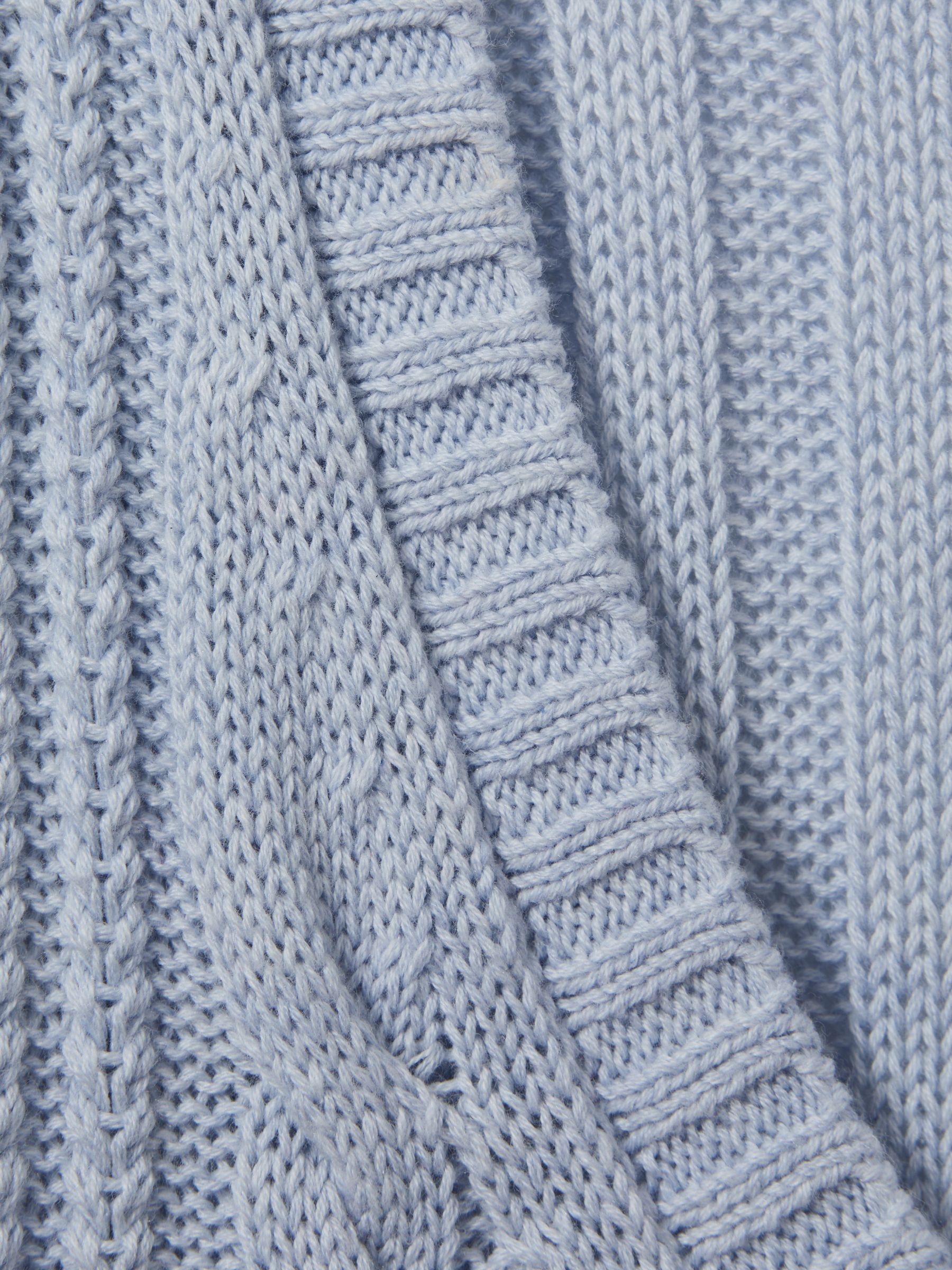 Paige Cable Knit Vest in Soft Blue - Image 5 of 5