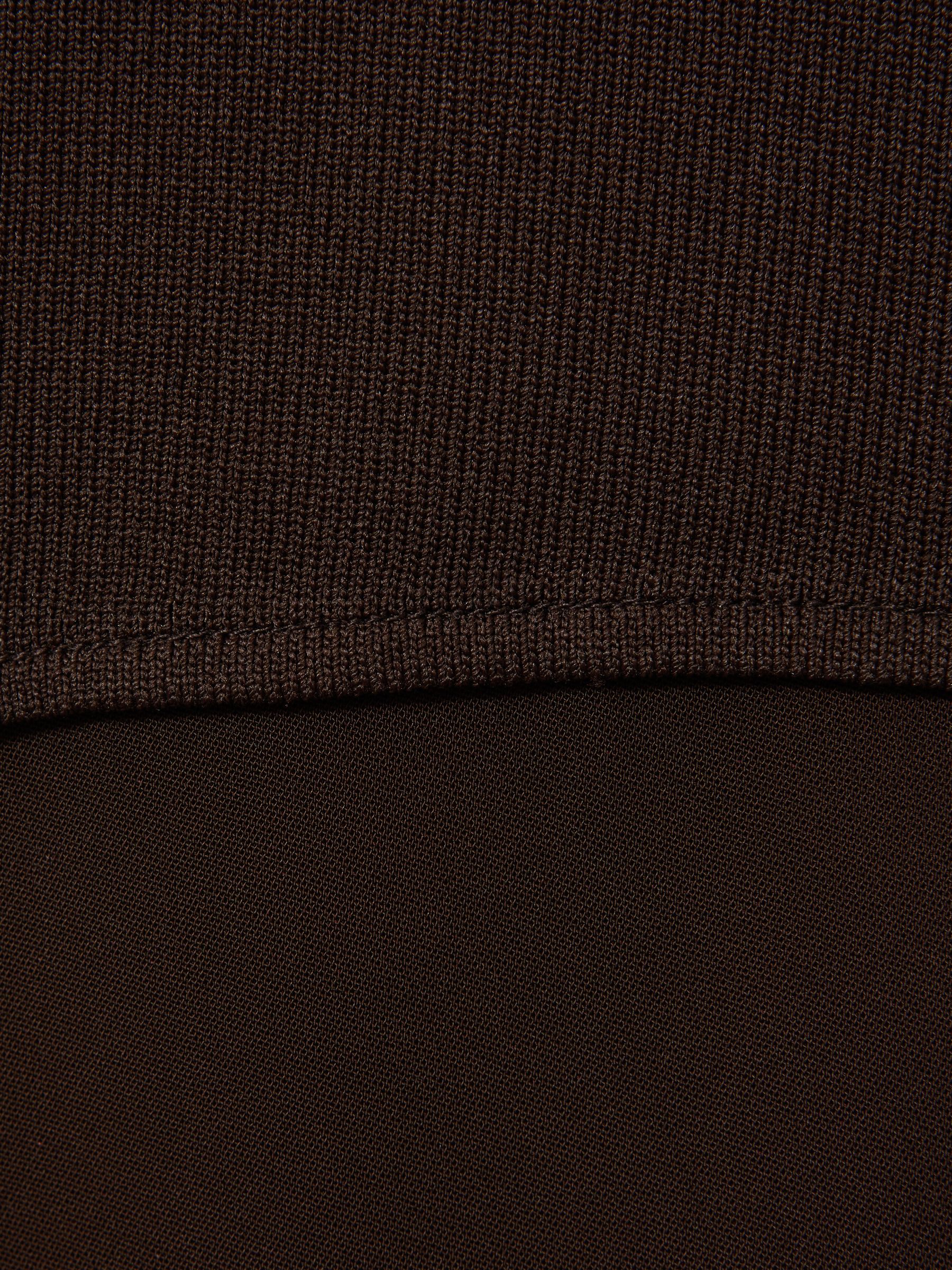 Hybrid Knit Tie Back Midi Dress in Chocolate - Image 5 of 5