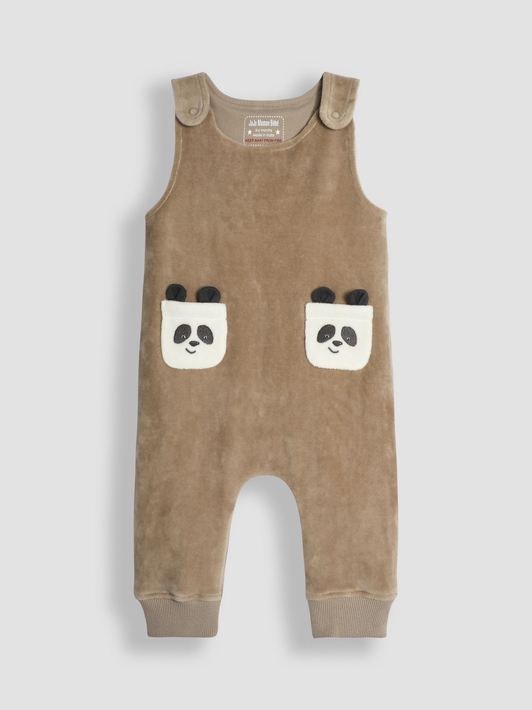 Natural Panda Applique Pocket Dungarees And Top Set - Image 2 of 9
