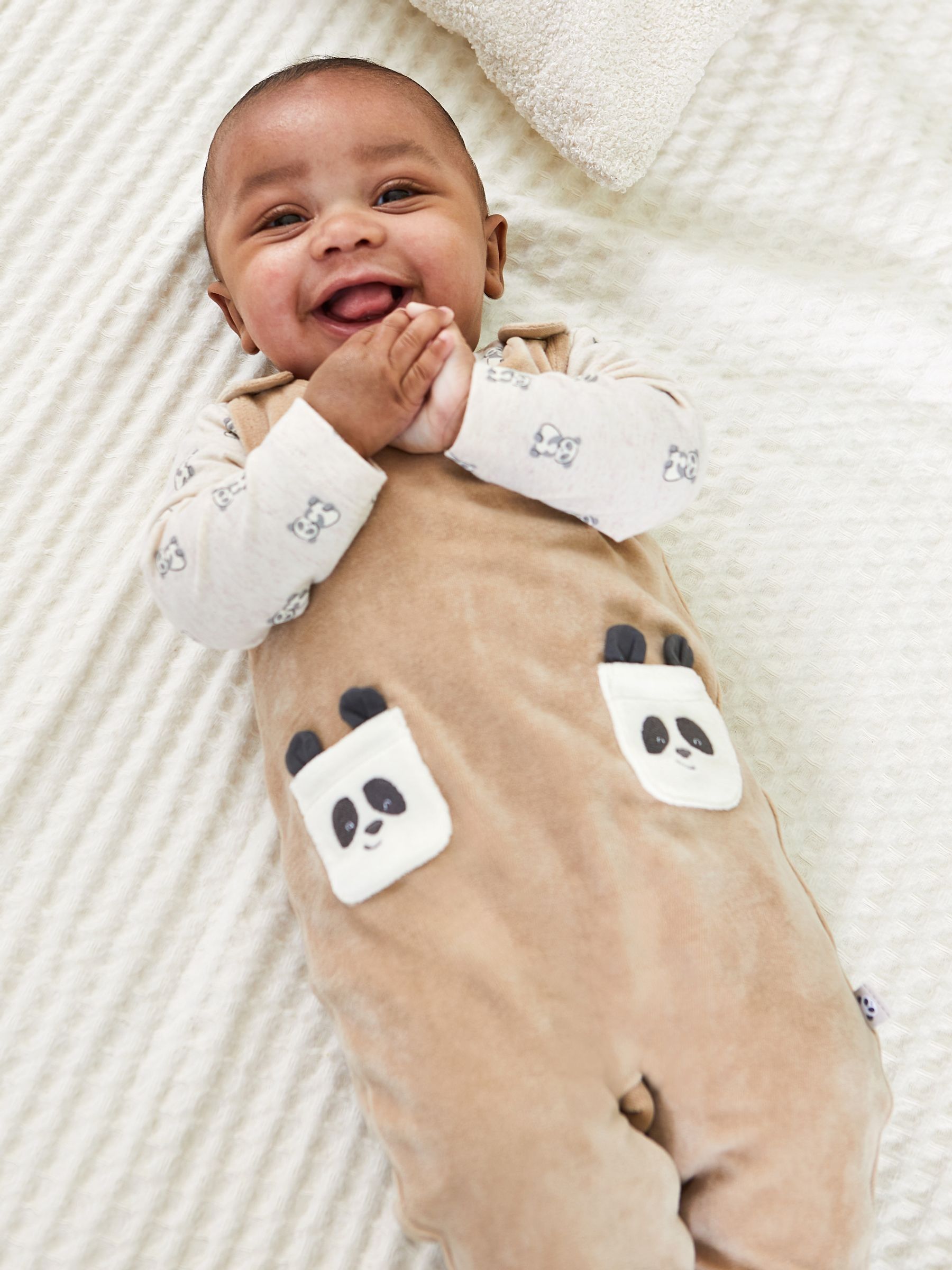 Natural Panda Applique Pocket Dungarees And Top Set - Image 8 of 9