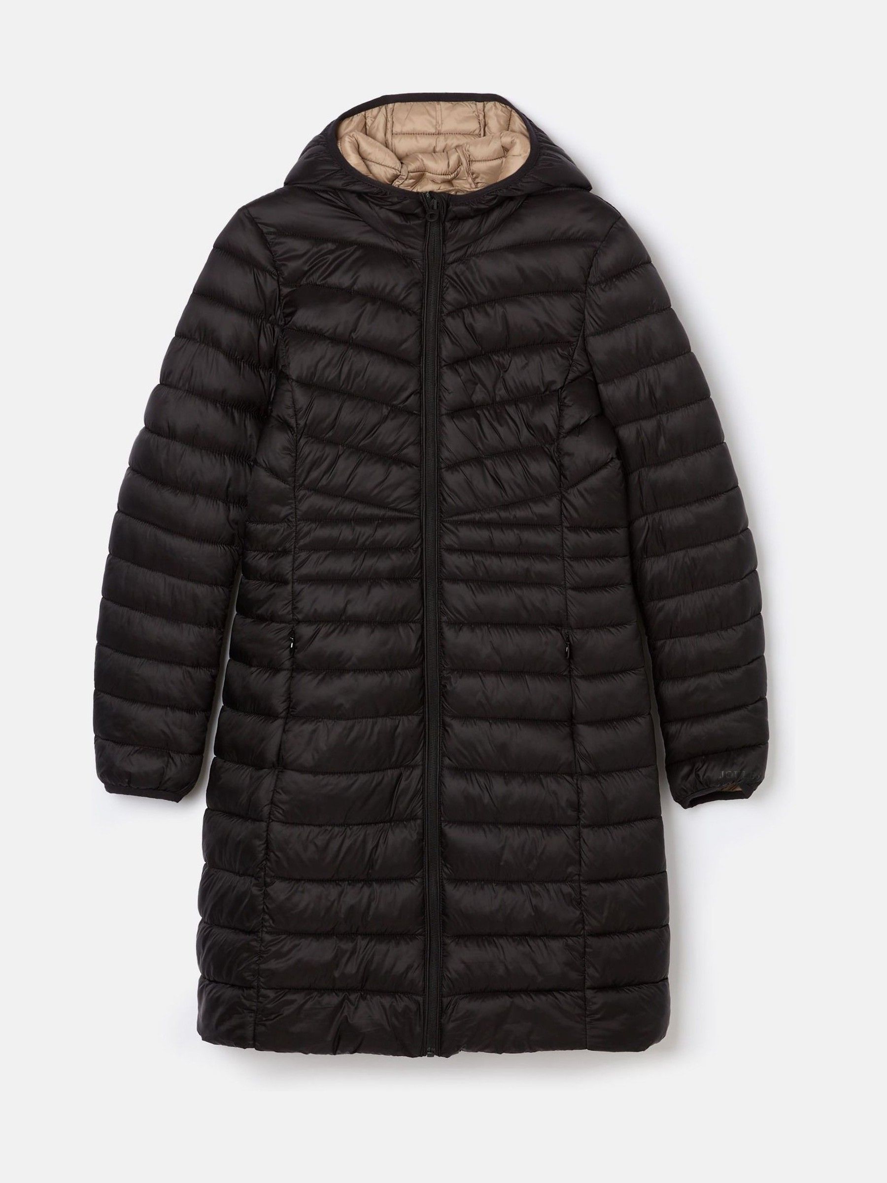 Kenley Black Showerproof Long Padded Coat with Hood - Image 7 of 7