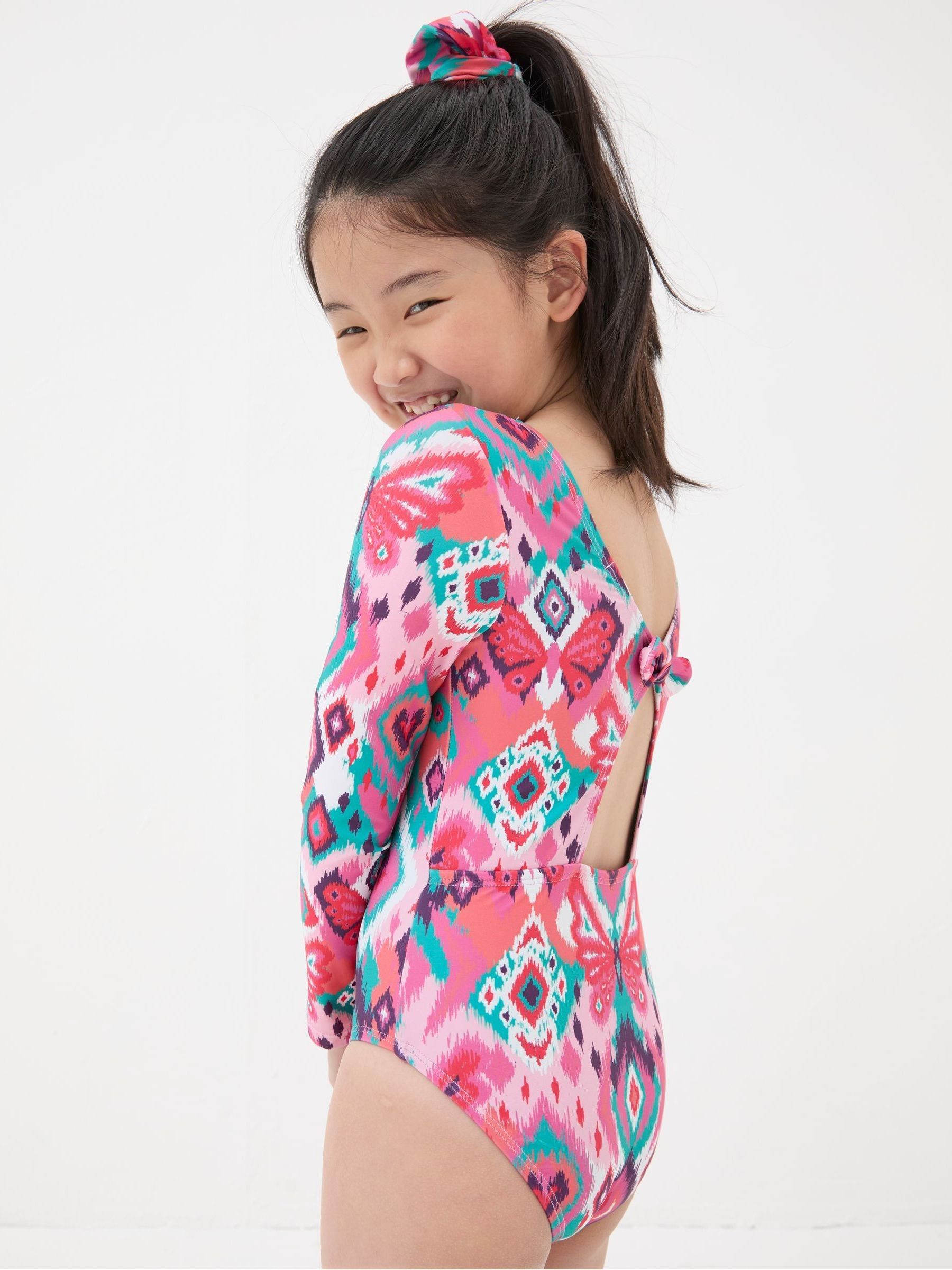 Pink Butterfly Long Sleeve Swimsuit - Image 2 of 5