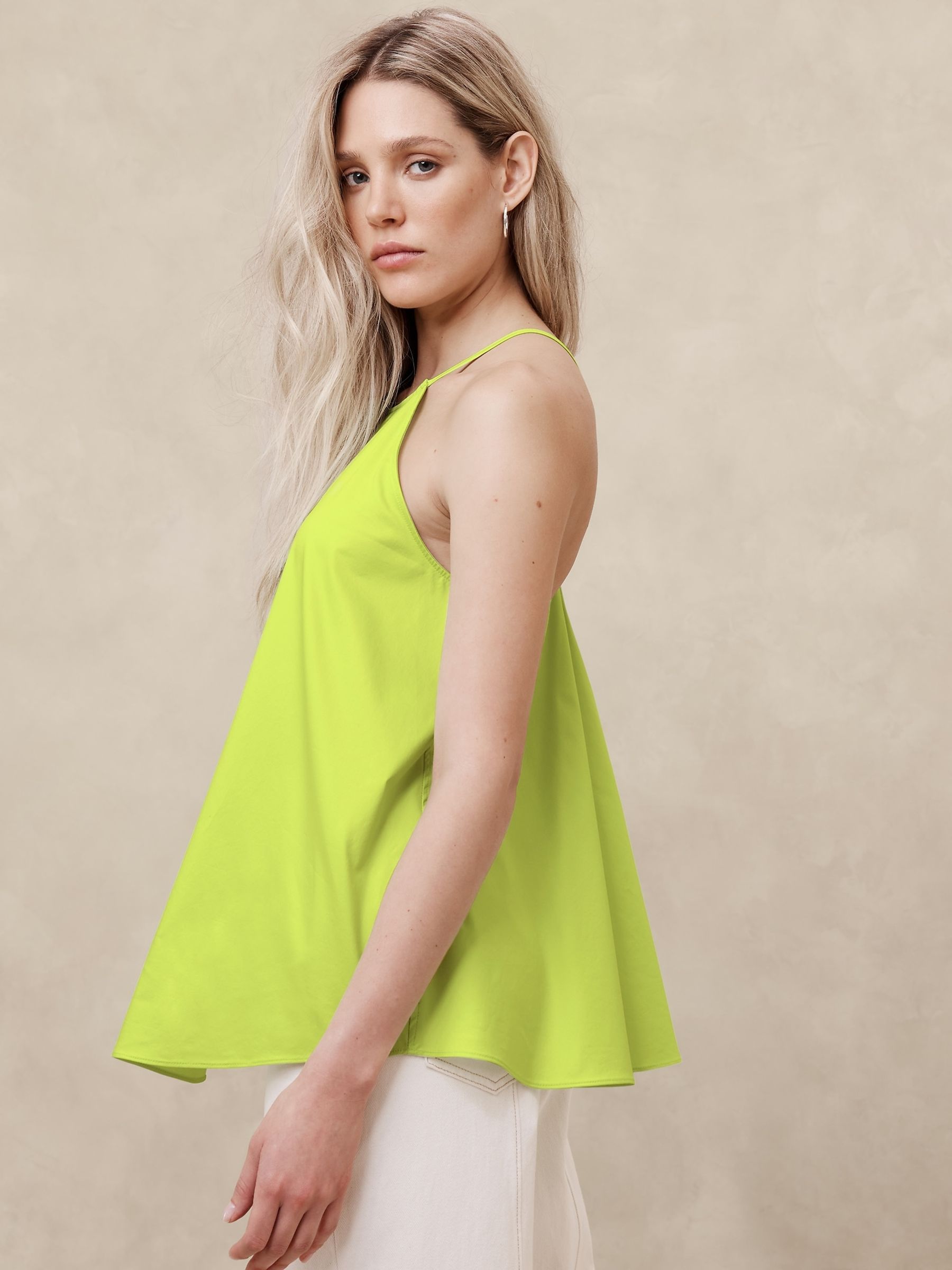 Banana Republic Green Poplin Trapeze Vest Top - Image 1 of 1