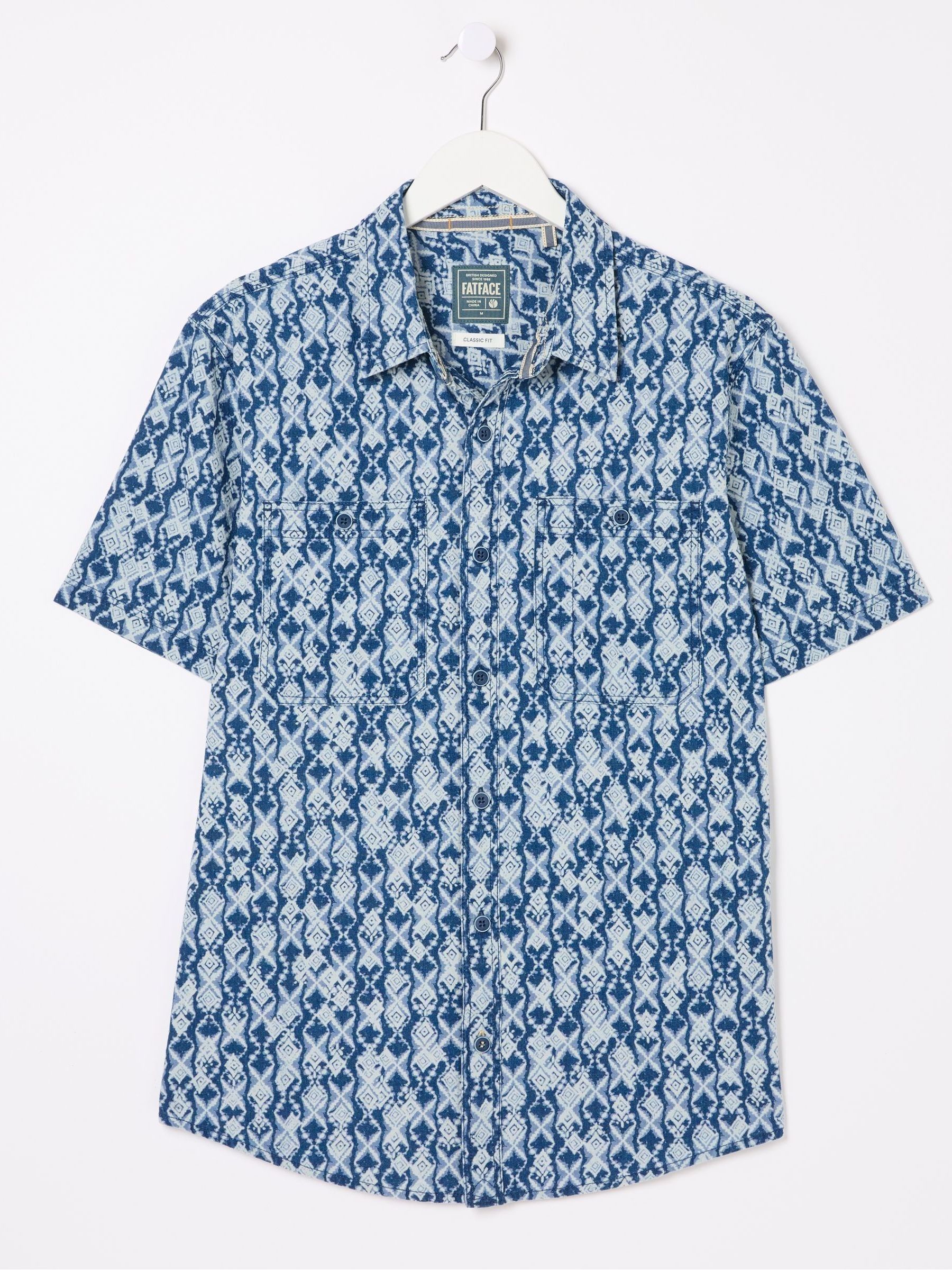 Ikat Blue Print Shirt - Image 5 of 5