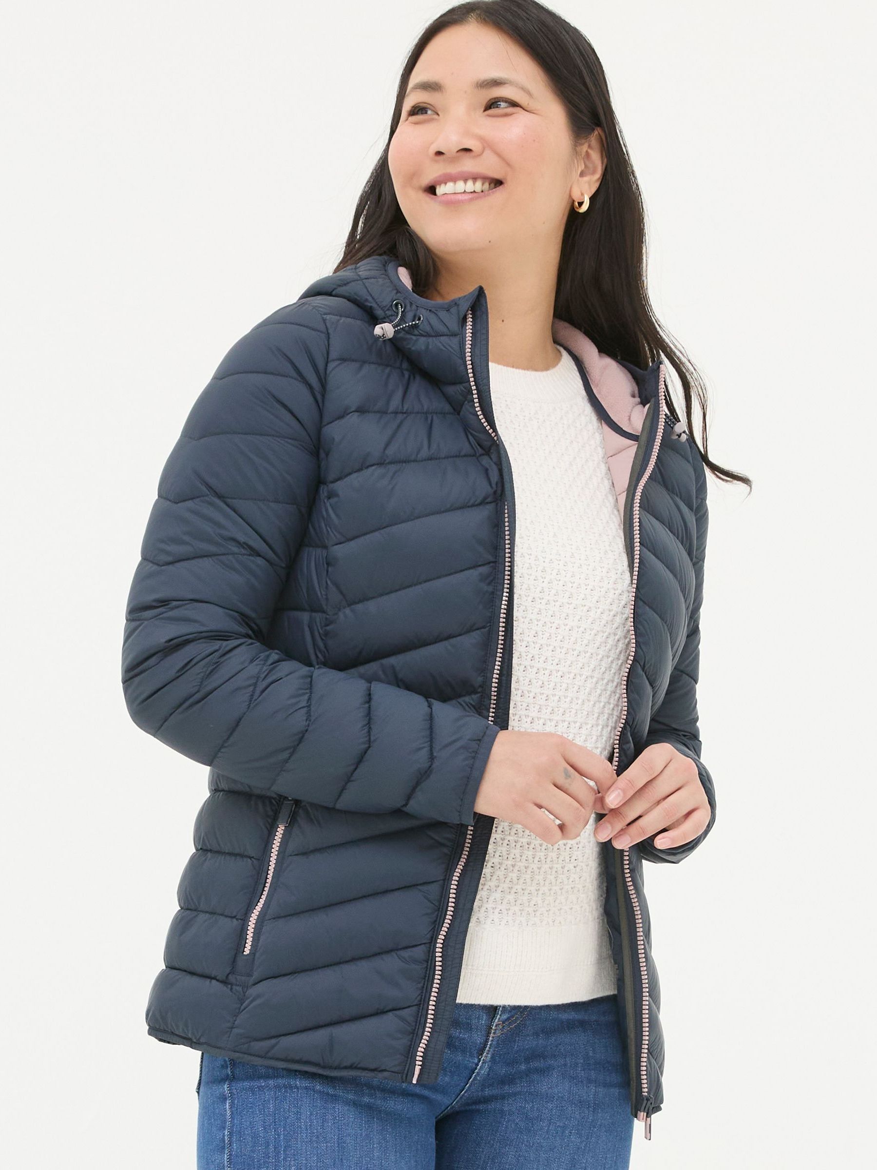 Denim Jacket Spunk Women's Jackets Navy Light Puffer Coat