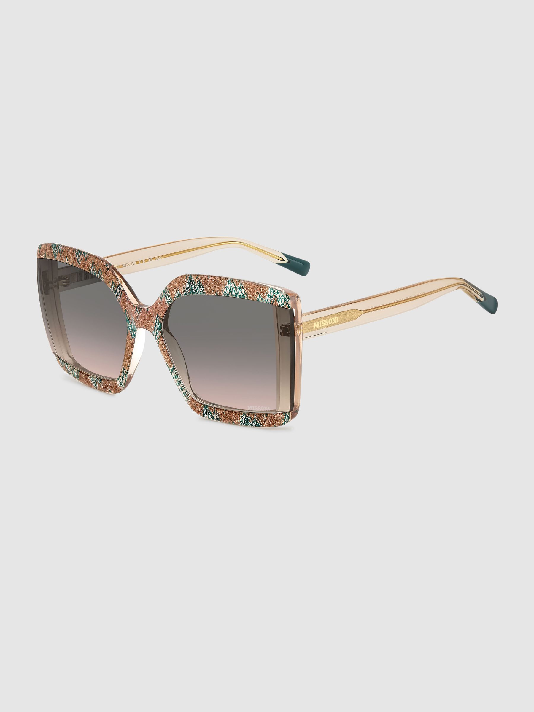 Missoni Eyewear Transparent Pattern Sunglasses in Pink/Green - Image 2 of 4