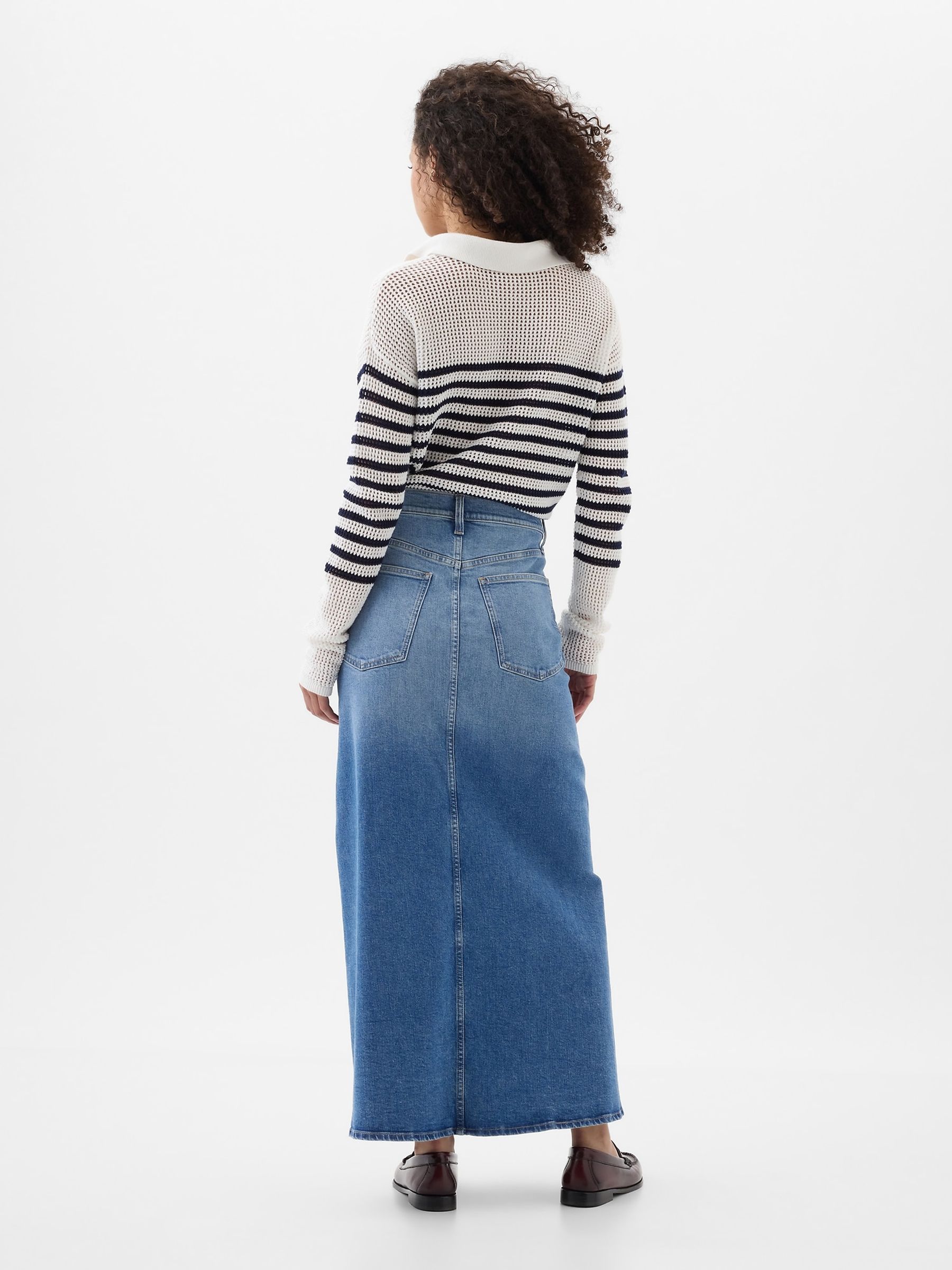 Blue Denim Maxi Skirt - Image 2 of 5
