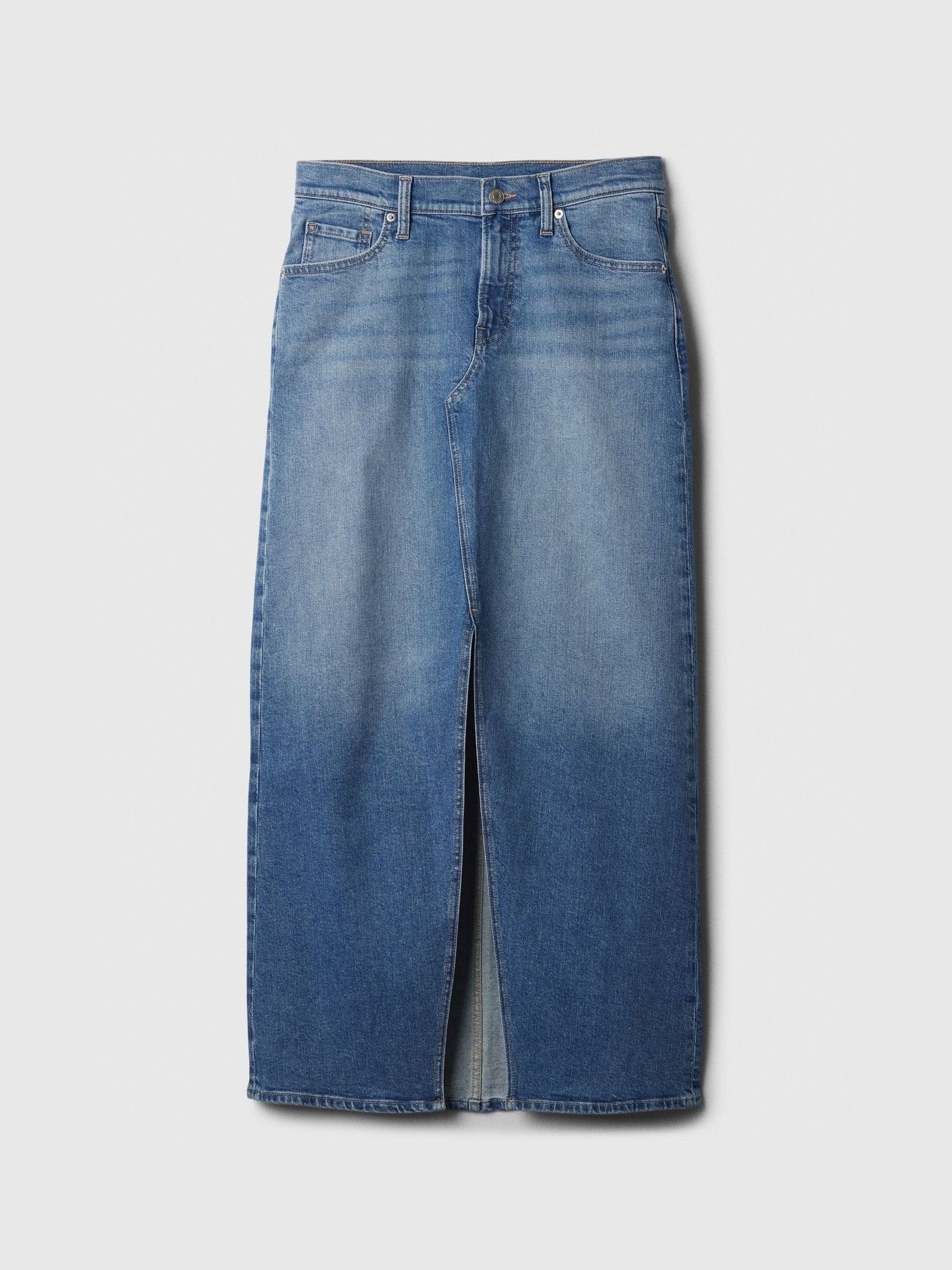 Blue Denim Maxi Skirt - Image 4 of 5