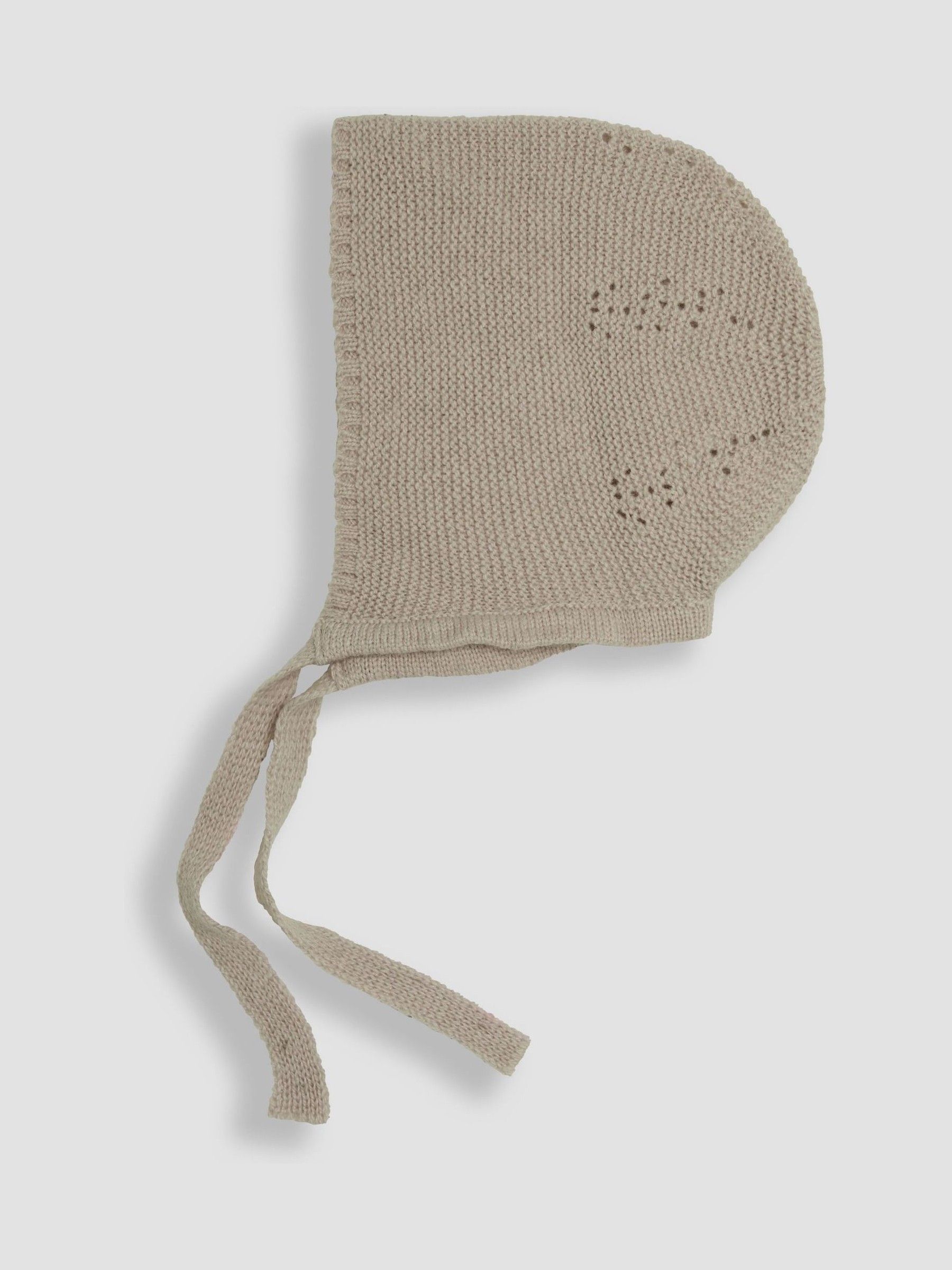Natural Knitted Baby Bonnet - Image 1 of 3