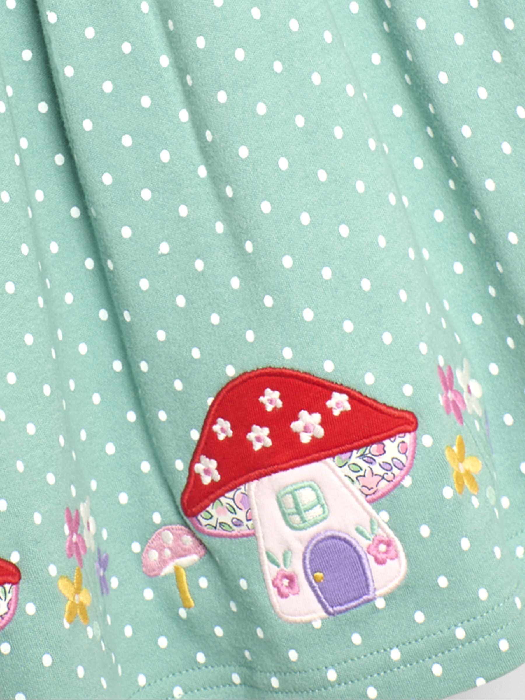 Green Fairy & Toadstool Appliqué Button Front Dress - Image 3 of 3