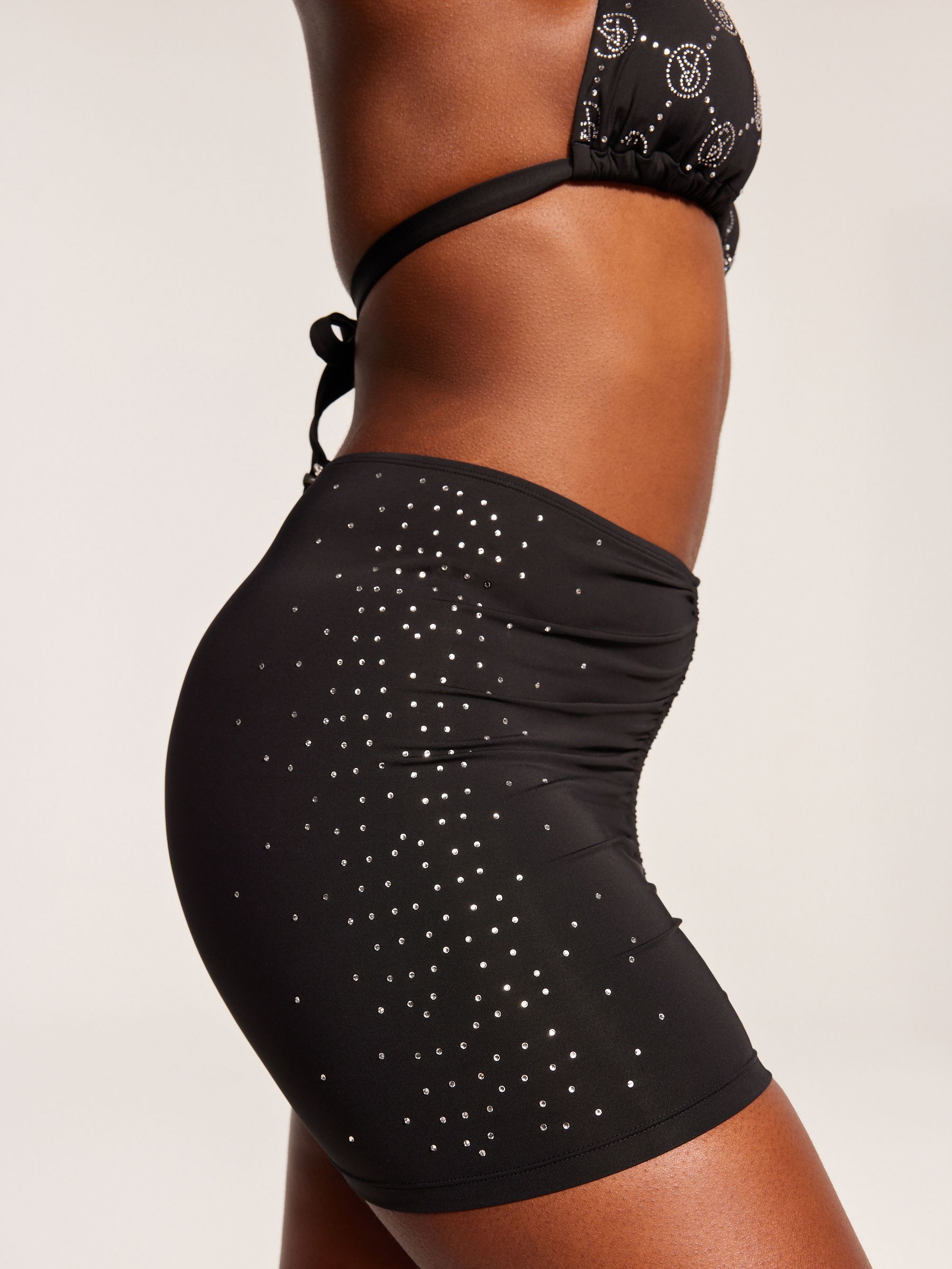 Black Diamanté Swim Skirt - Image 2 of 5