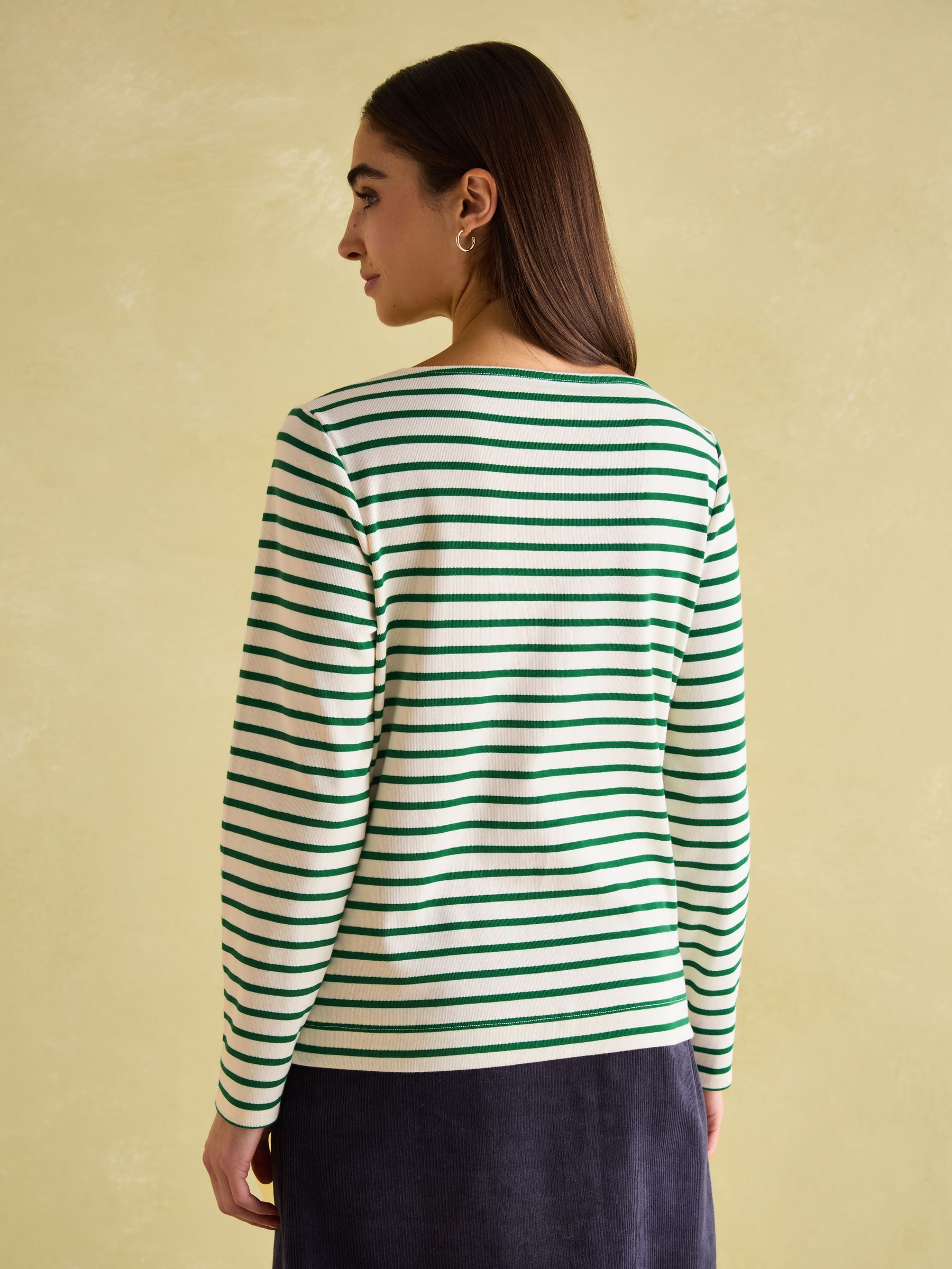 Festive Harbour Green/White Bauble Boat Neck Breton Top - Image 2 of 6 Festive Harbour Green/White Bauble Boat Neck Breton Top - Image 2 of 6